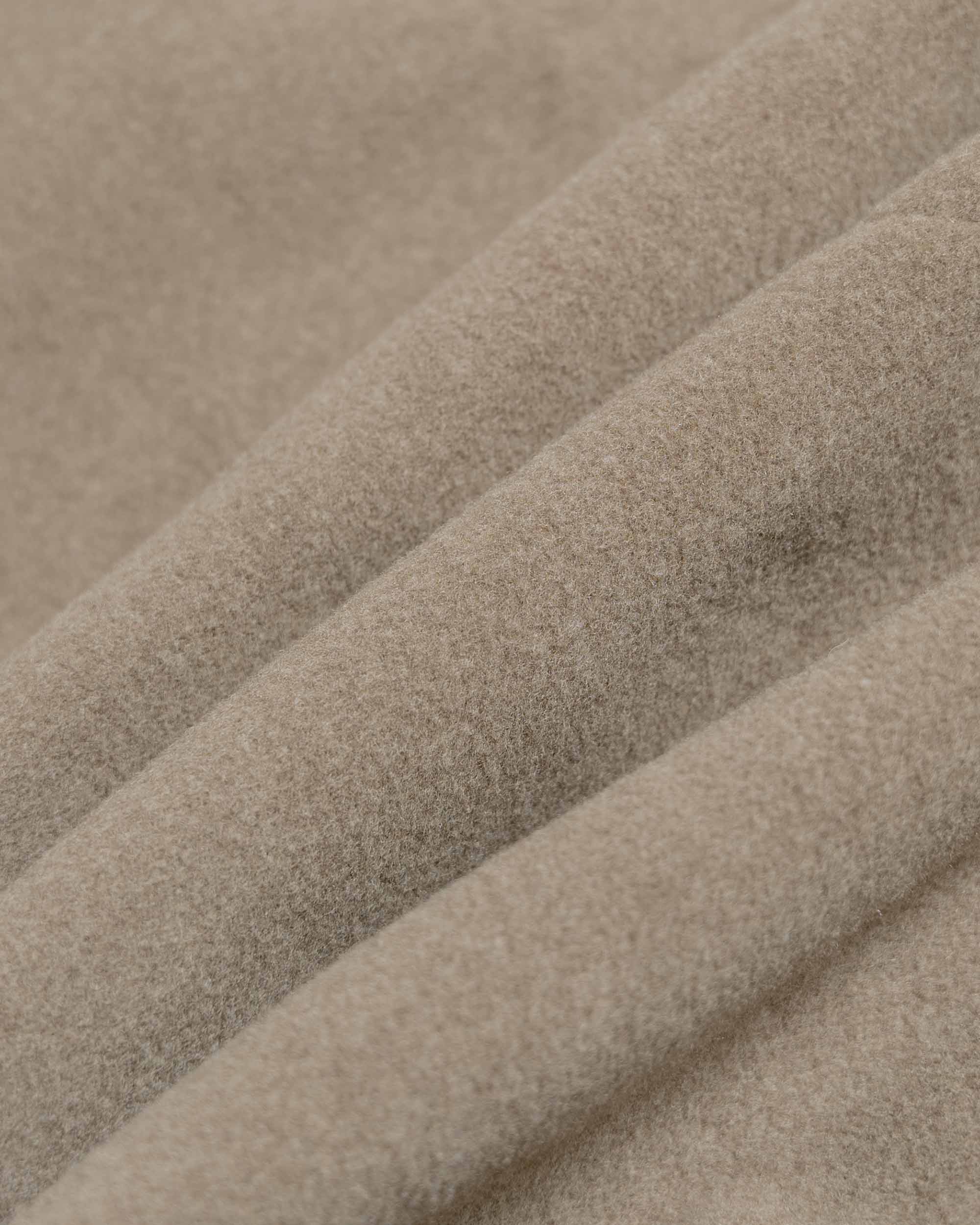 Auralee Super Fine Wool Mosser Soutien Collar Coat Khaki Beige - Image 6