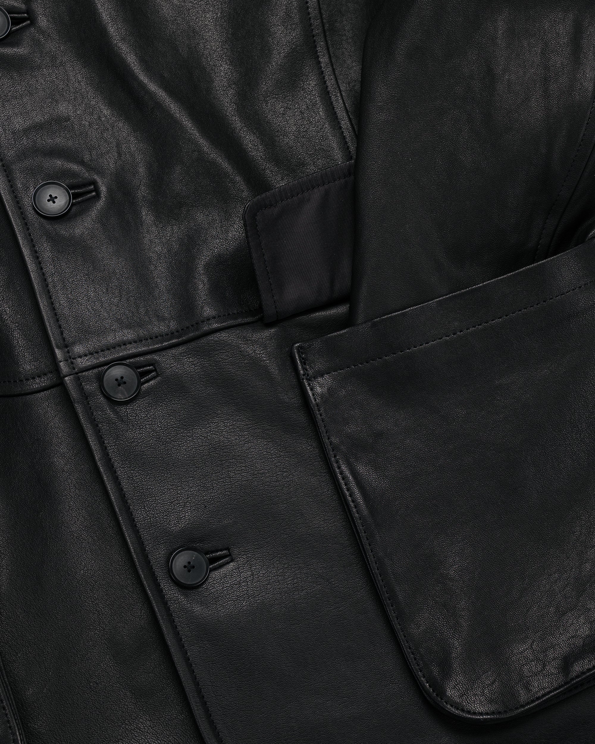 Auralee Textured Lamb Leather Blouson Black - Image 7