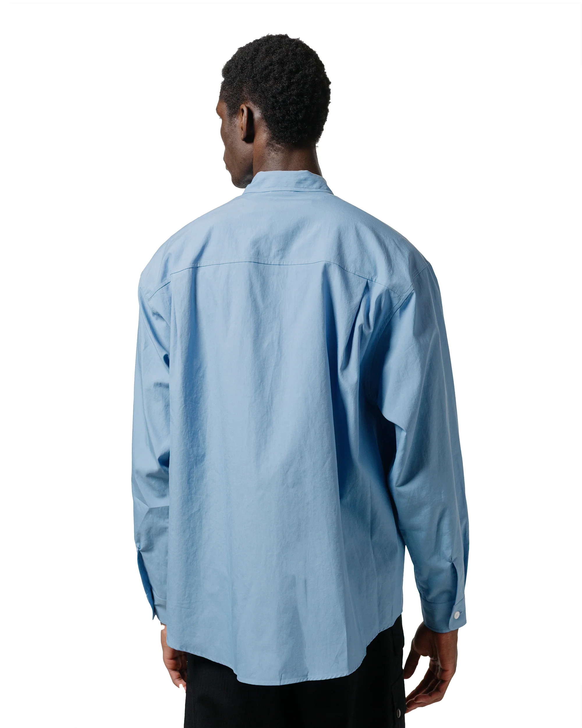 Auralee Washed Finx Twill Big Shirt Blue - Image 3