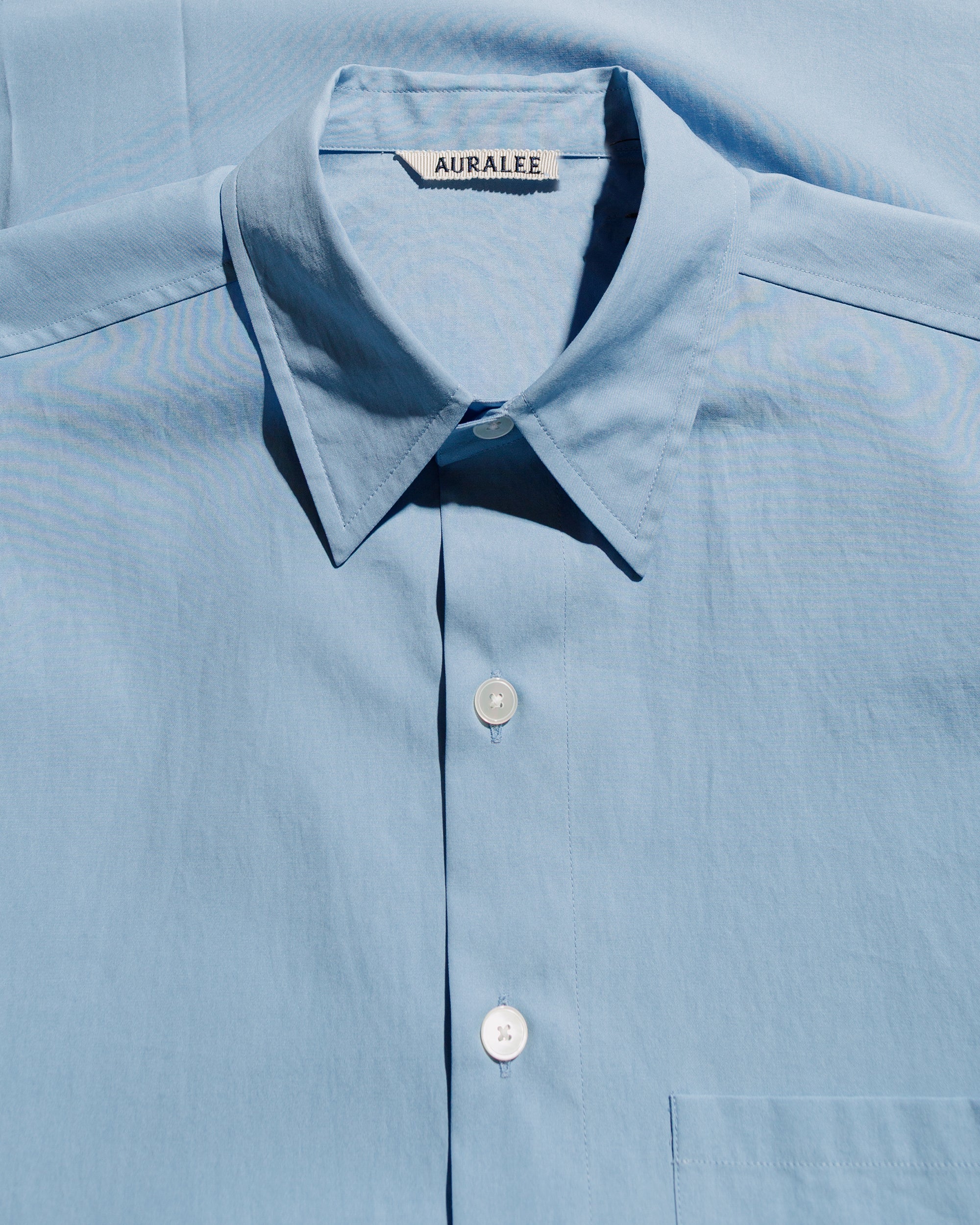 Auralee Washed Finx Twill Big Shirt Blue - Image 5