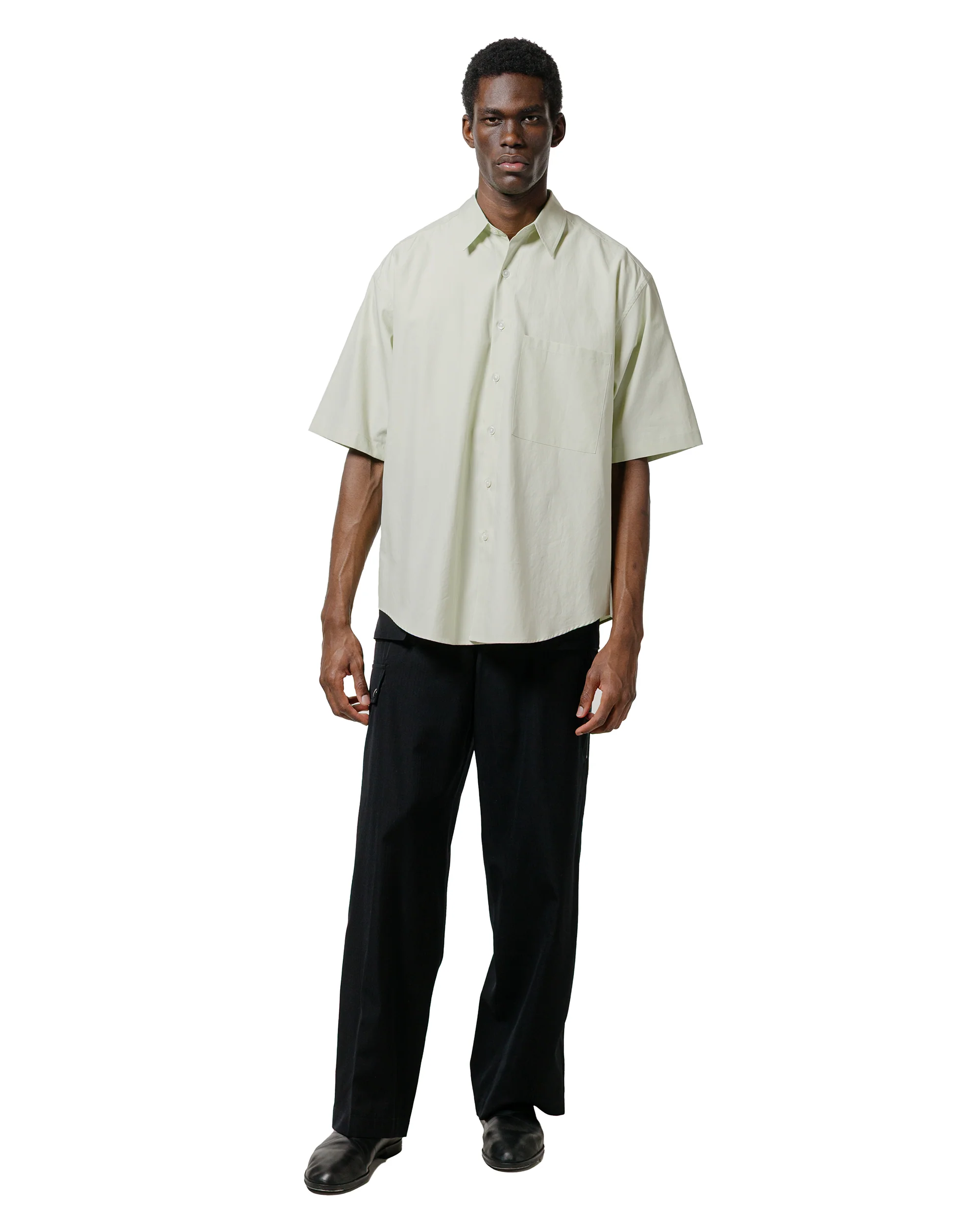Auralee Wool Herringbone Cargo Pants Black - Image 4