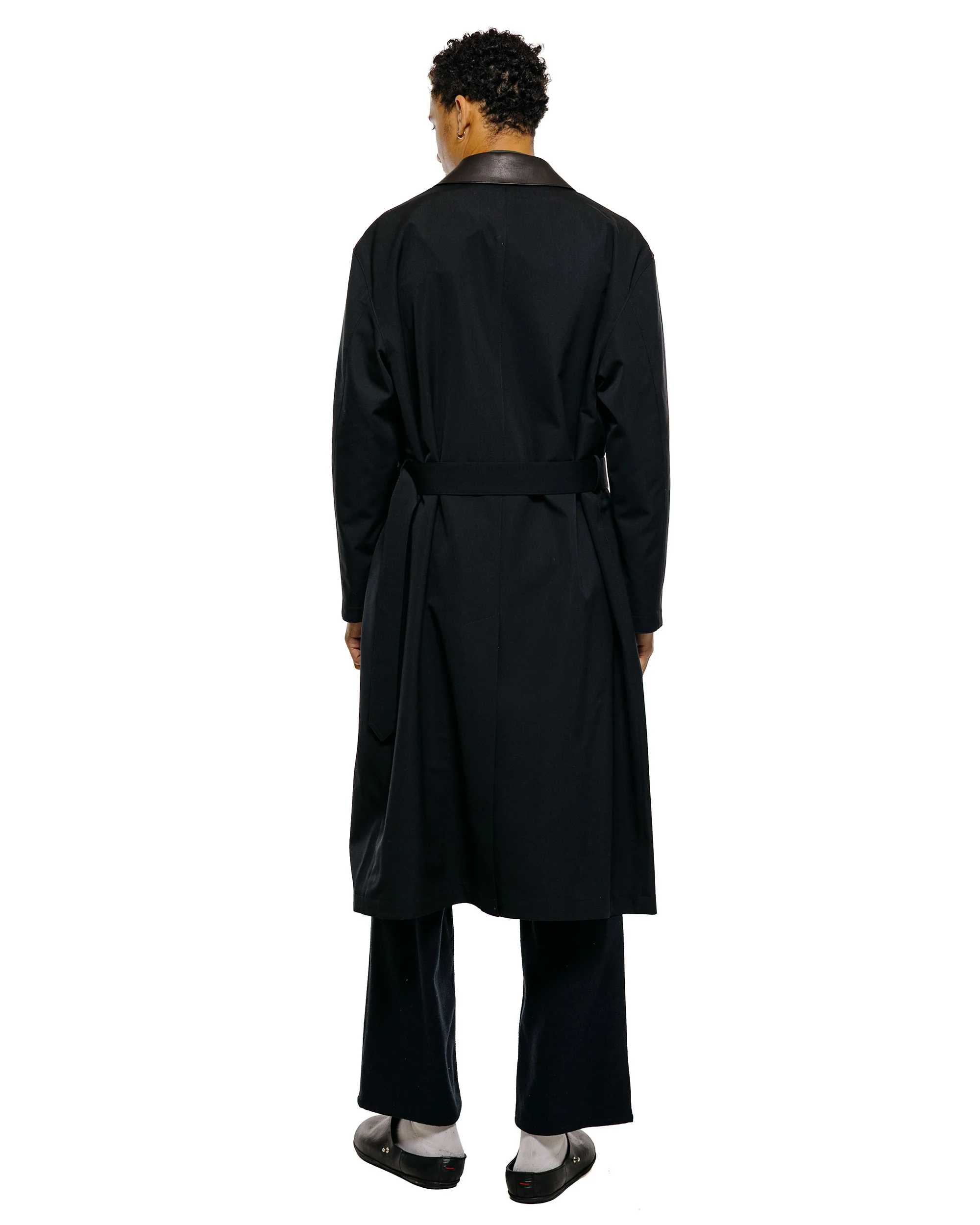 Auralee Wool Max Canvas Coat Black - Image 4