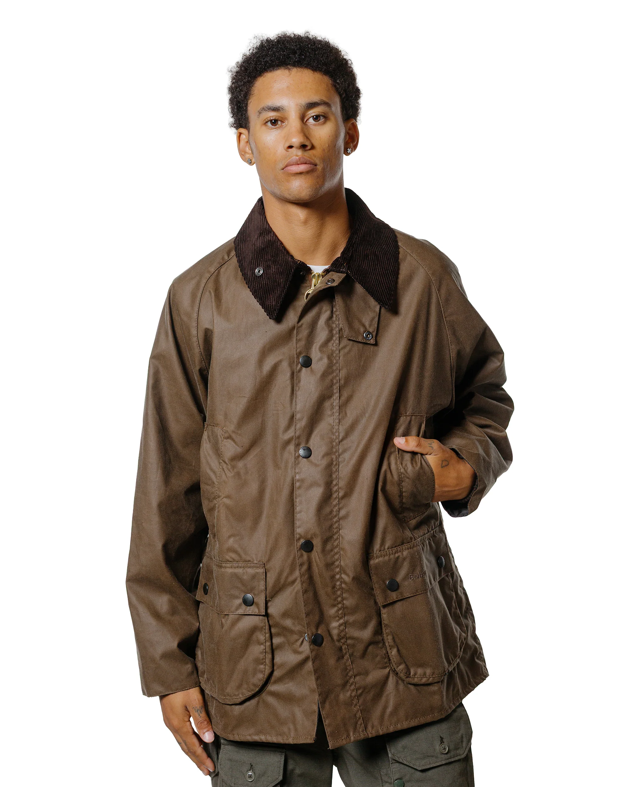 Barbour Bedale Wax Jacket Bark - Image 2