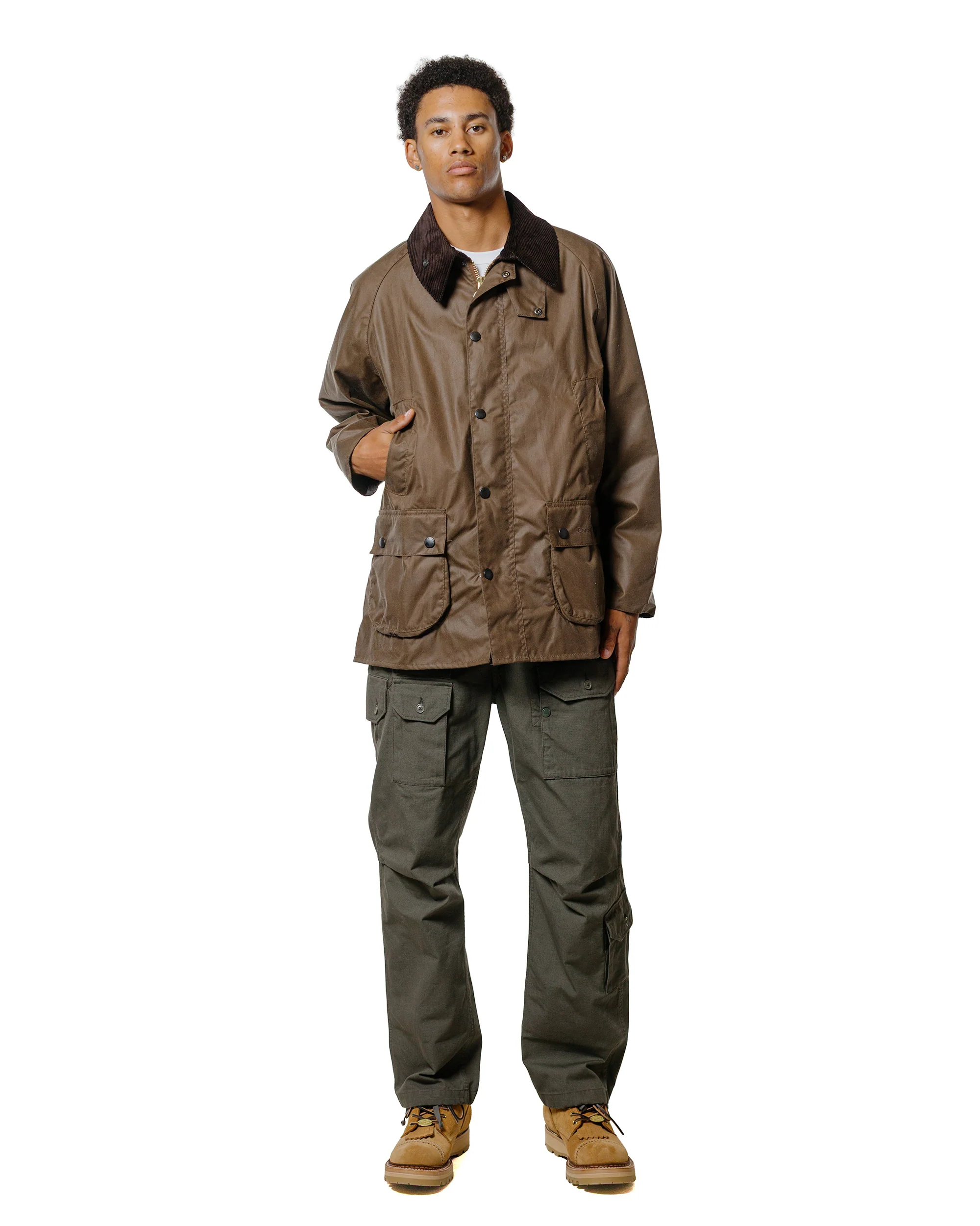 Barbour Bedale Wax Jacket Bark - Image 4