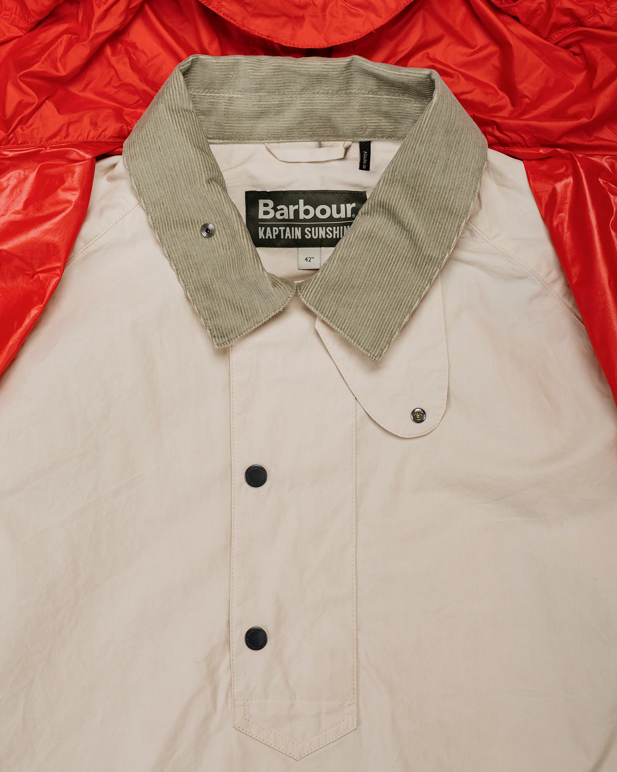 Barbour KAPTAIN SUNSHINE Transport Smock Casual Jacket Oatmeal - Image 8