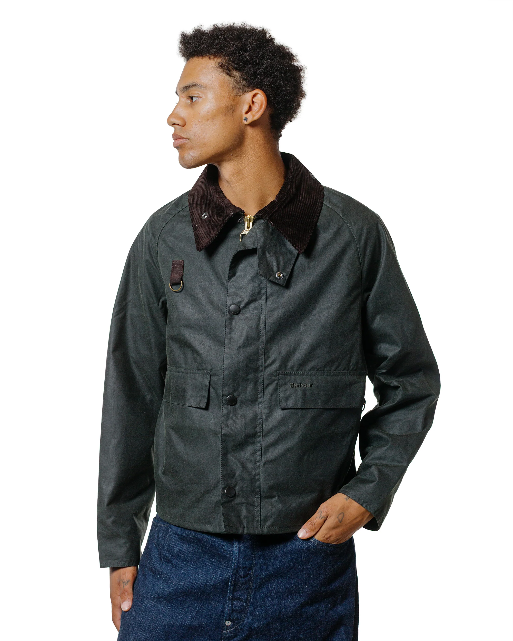 Barbour Spey Wax Jacket Sage - Image 2