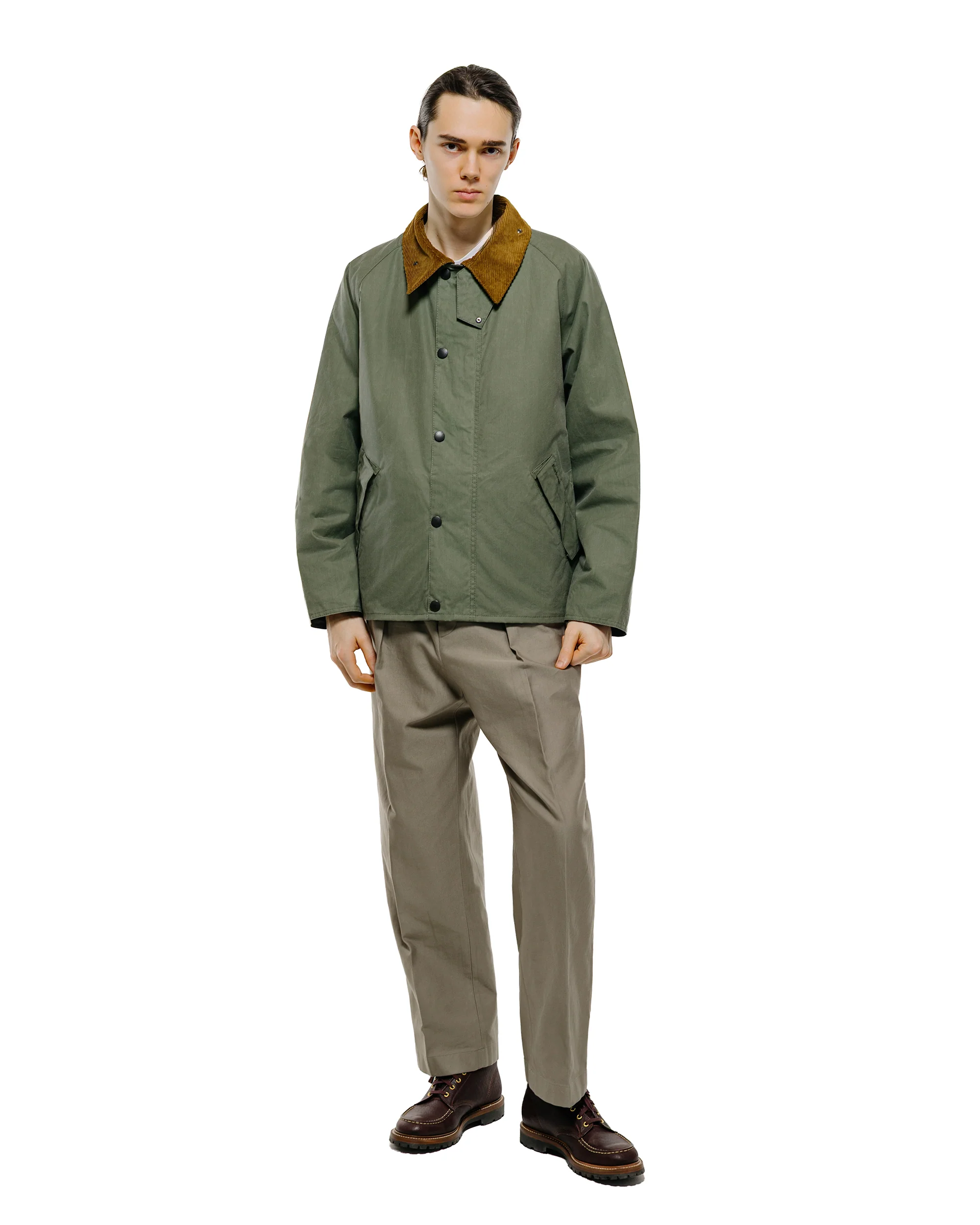 Barbour Transport Wax Jacket Light Moss - Image 4