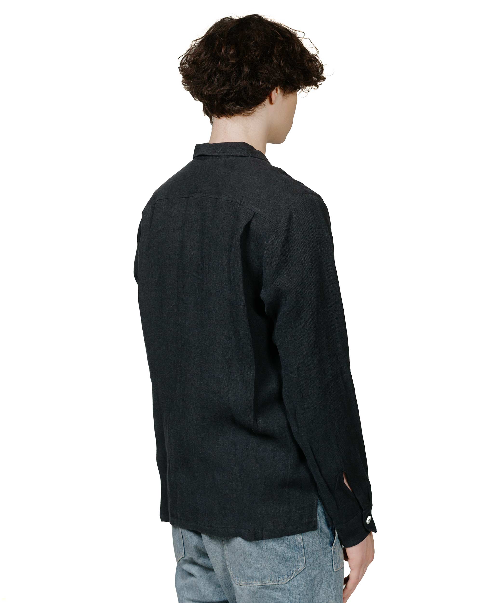 Bather Coal Linen Leisure Shirt - Image 3