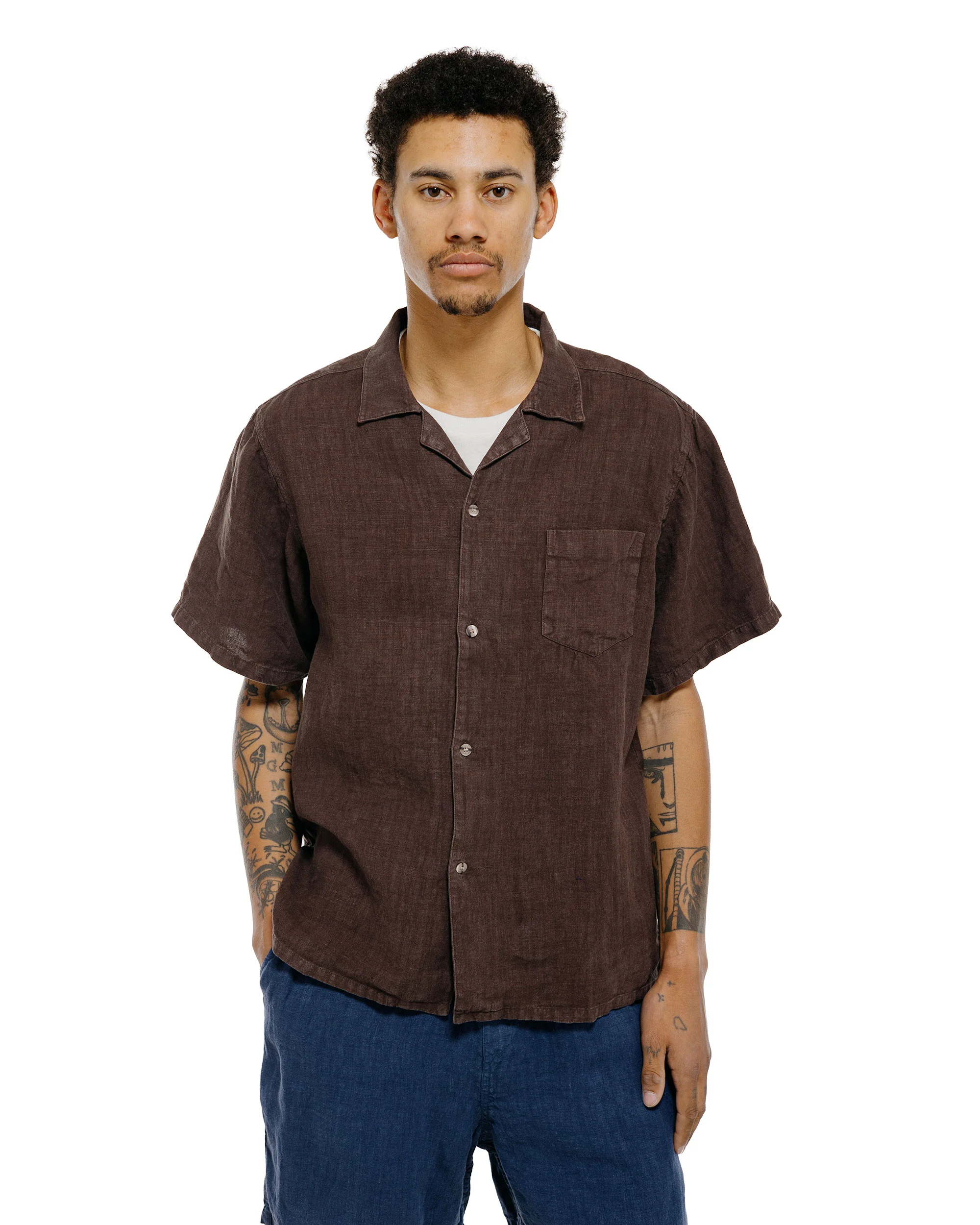 Bather Espresso Linen Camp Shirt - Image 2