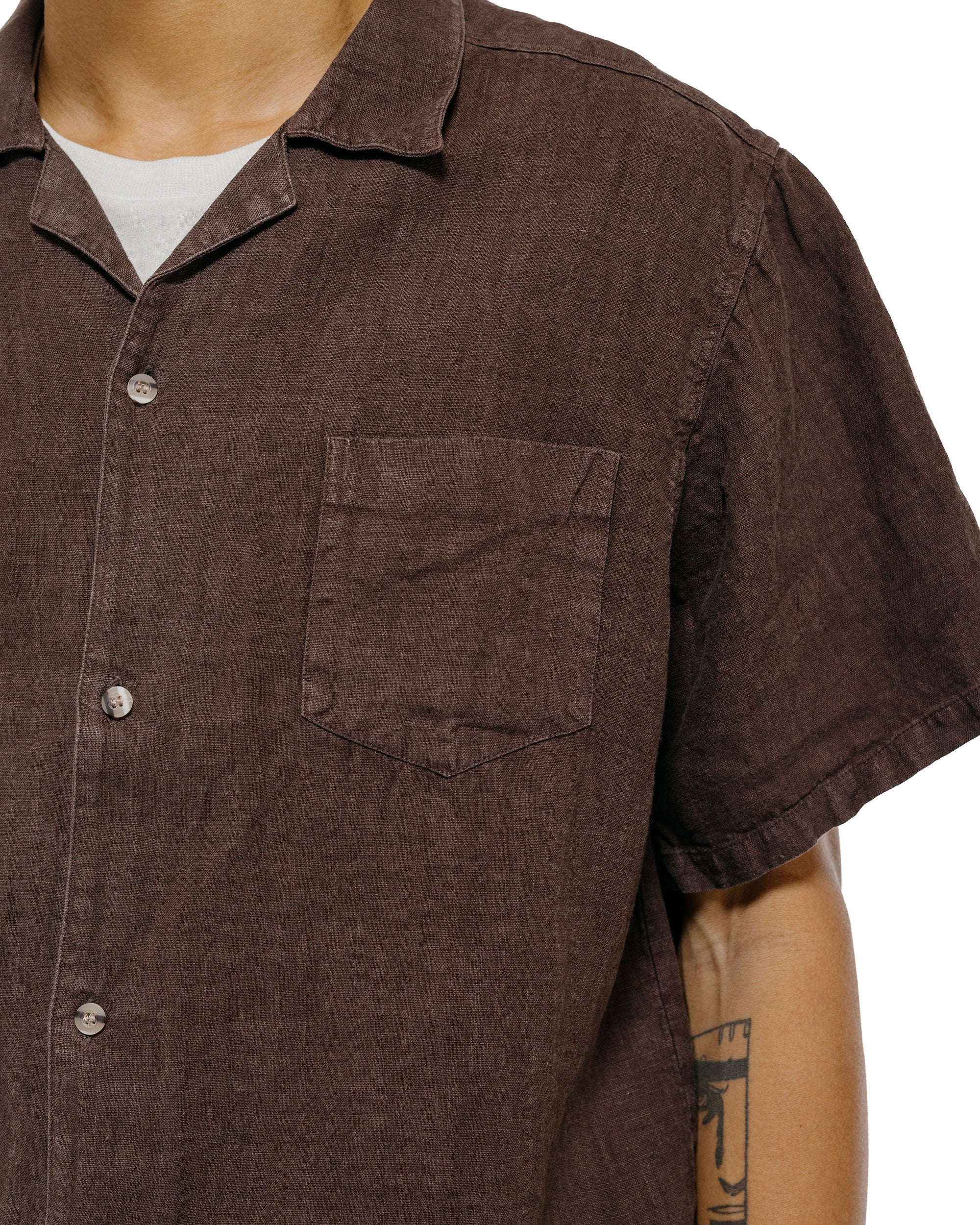 Bather Espresso Linen Camp Shirt - Image 3