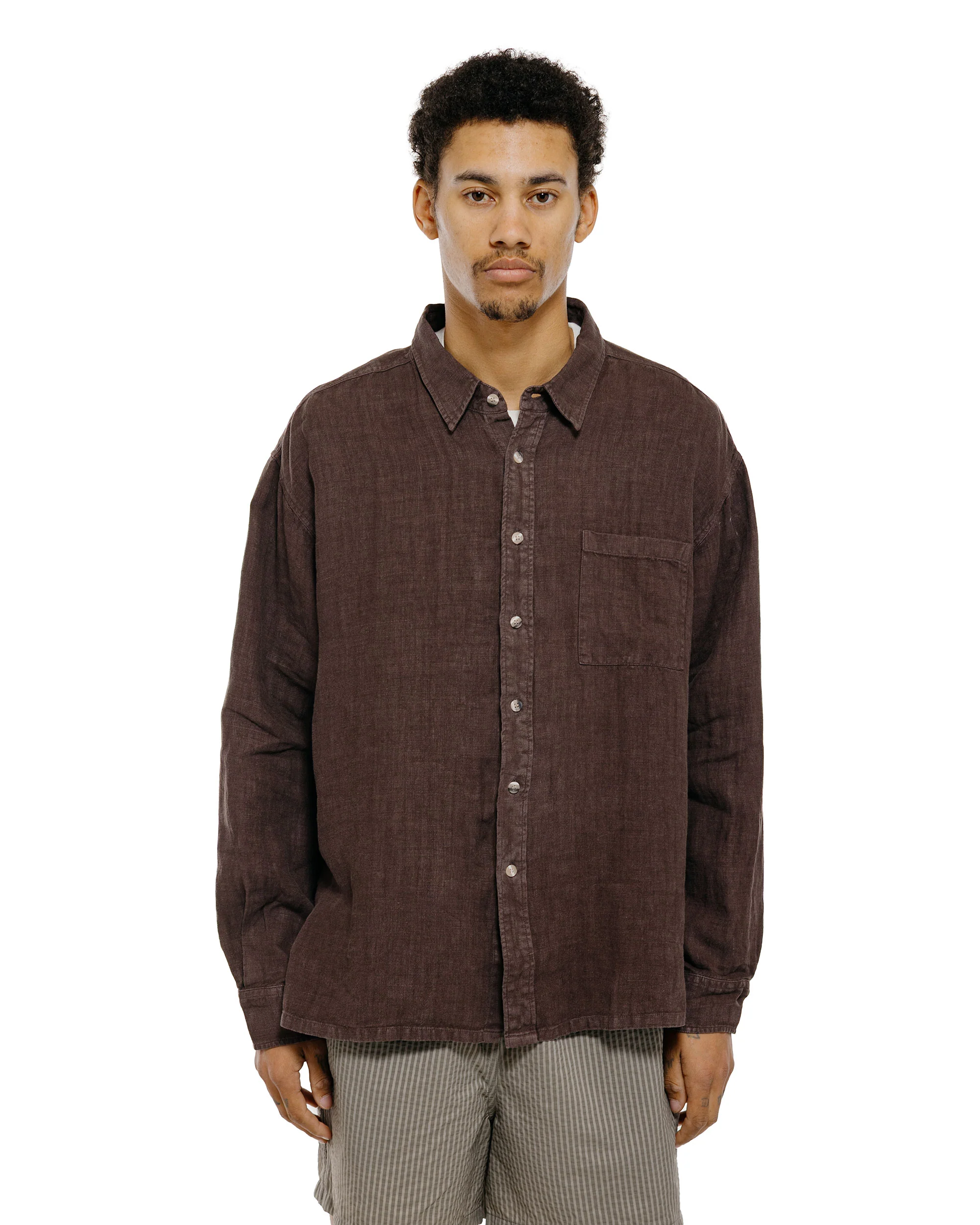 Bather Espresso Linen Leisure Shirt - Image 2