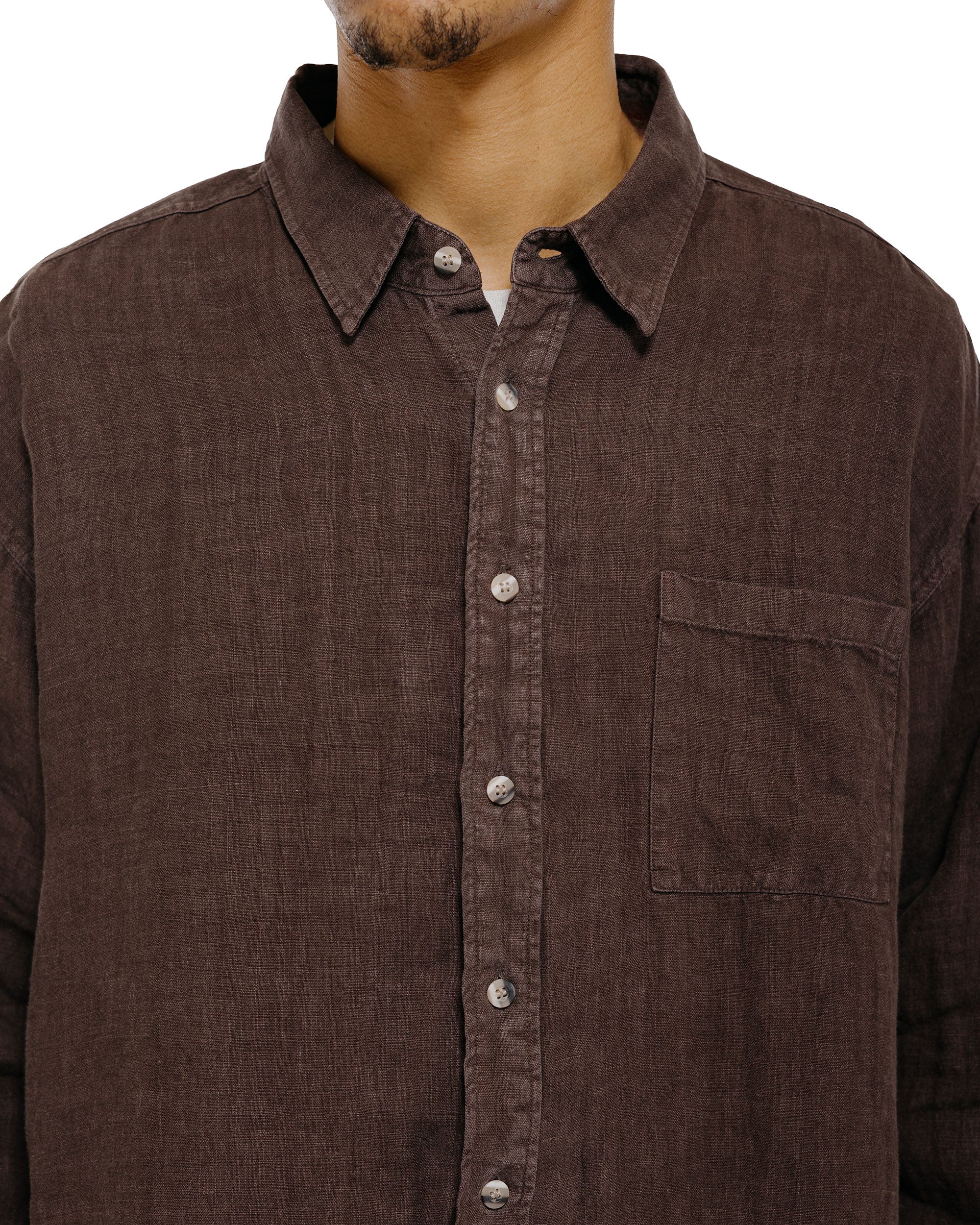 Bather Espresso Linen Leisure Shirt - Image 3
