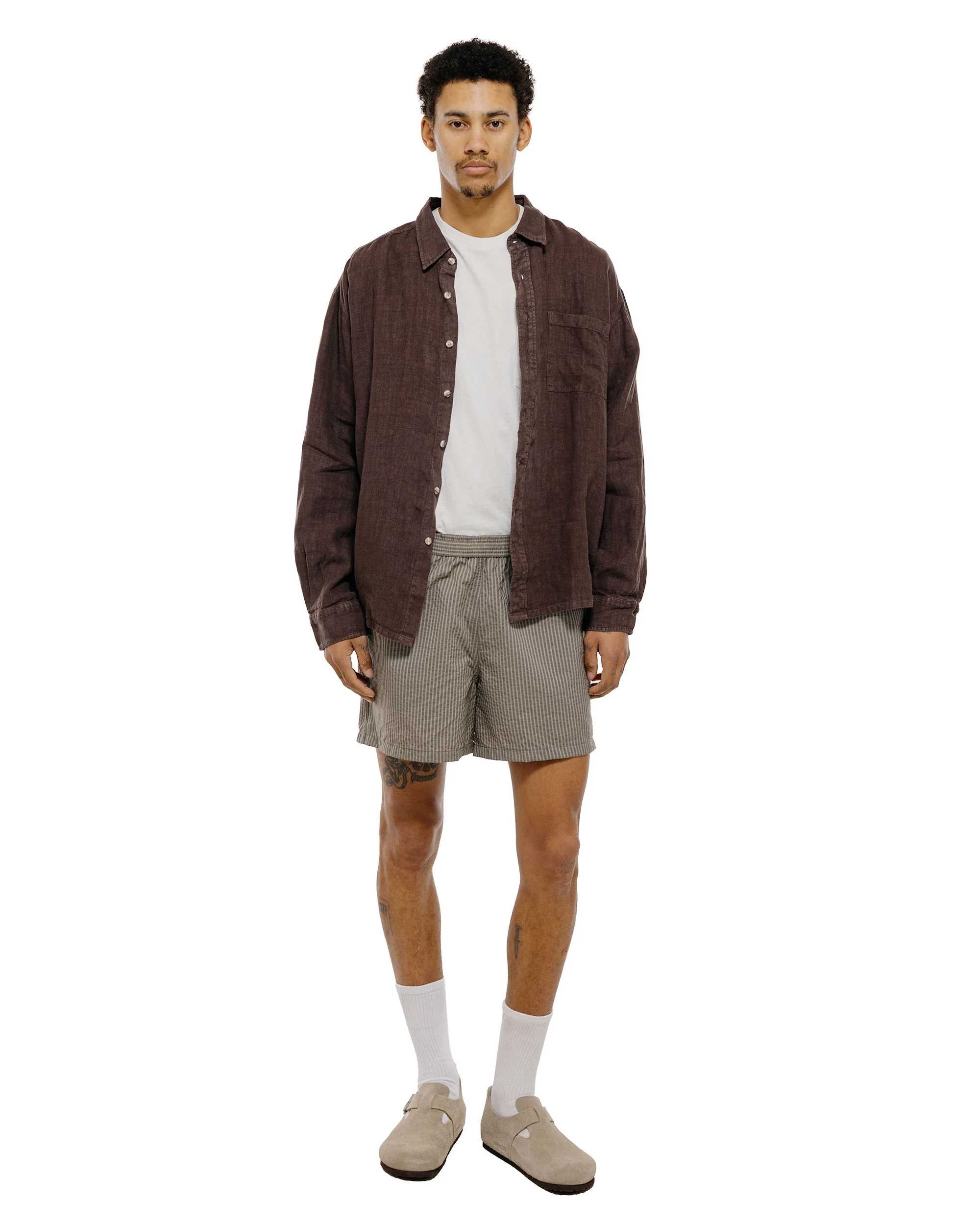 Bather Espresso Linen Leisure Shirt - Image 5