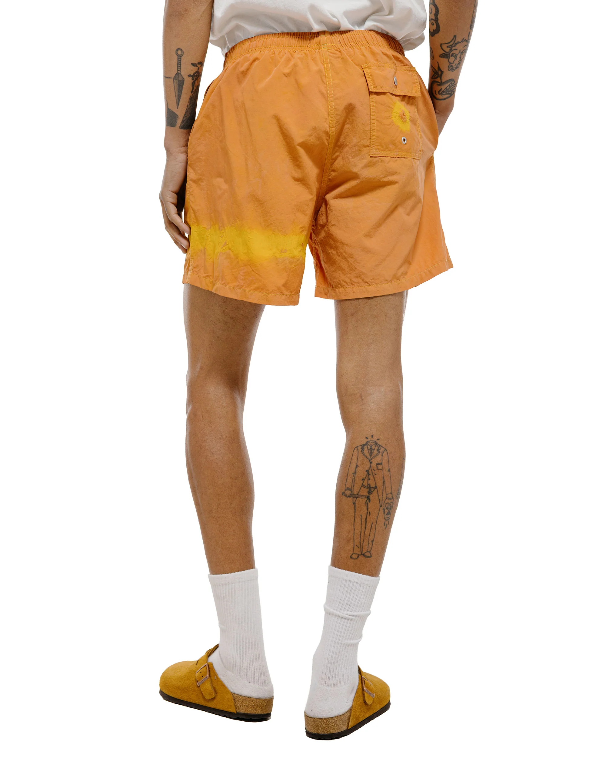 Bather Caeterpillar Over Dyed Madder Tangerine Swim Trunk - Image 4