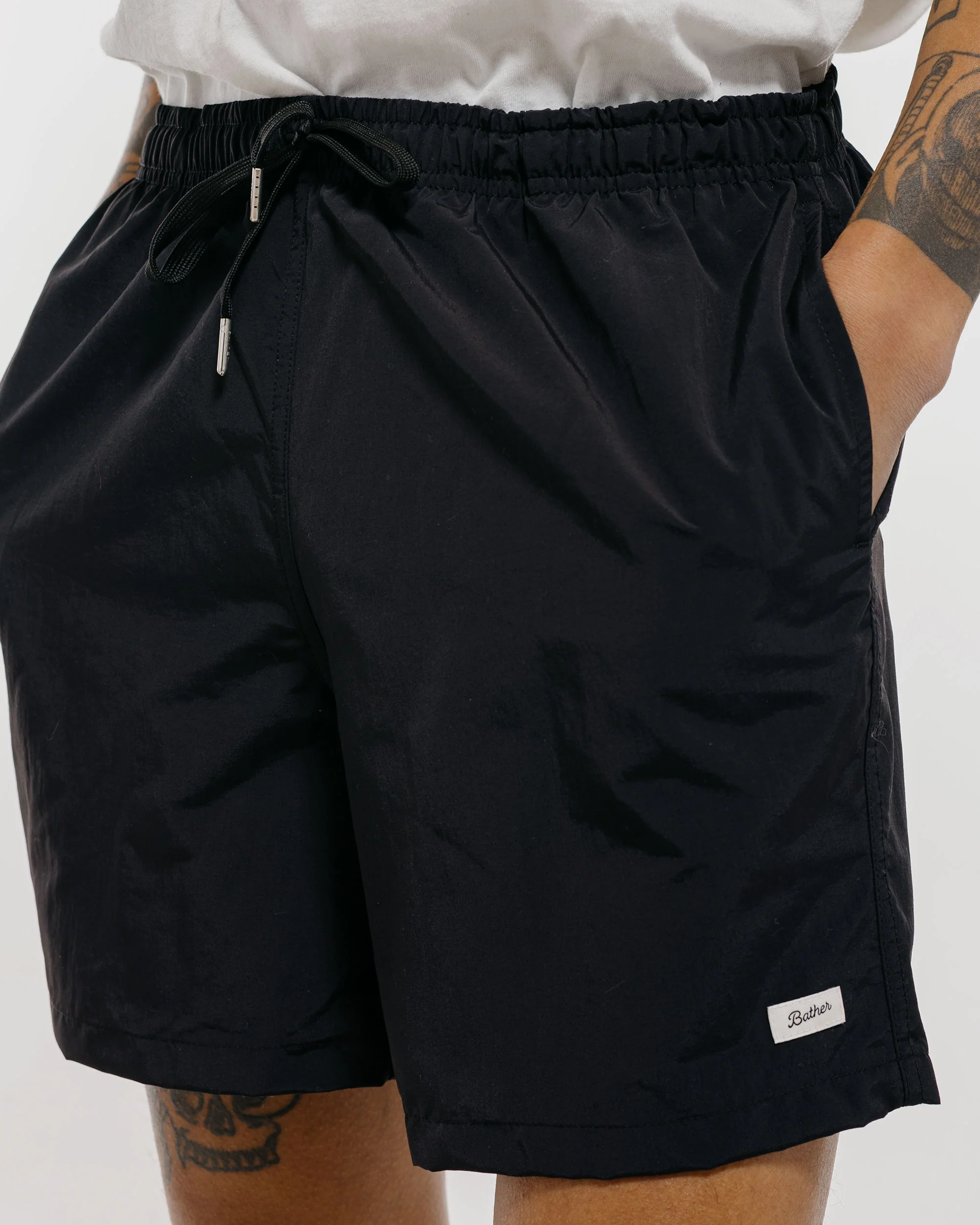 Bather Solid Black Swim Trunk - Image 3