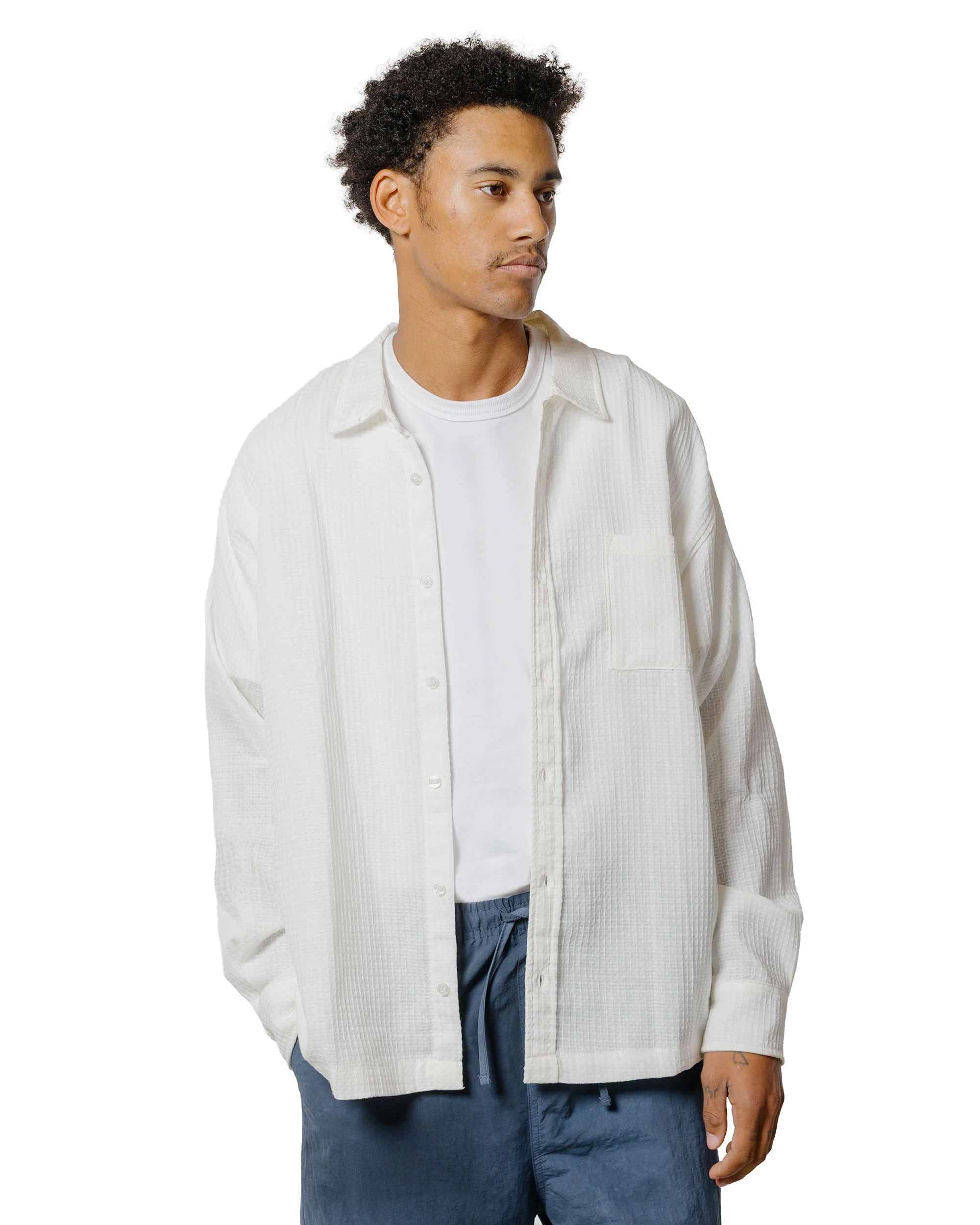 Bather White Waffle Leisure Shirt - Image 2