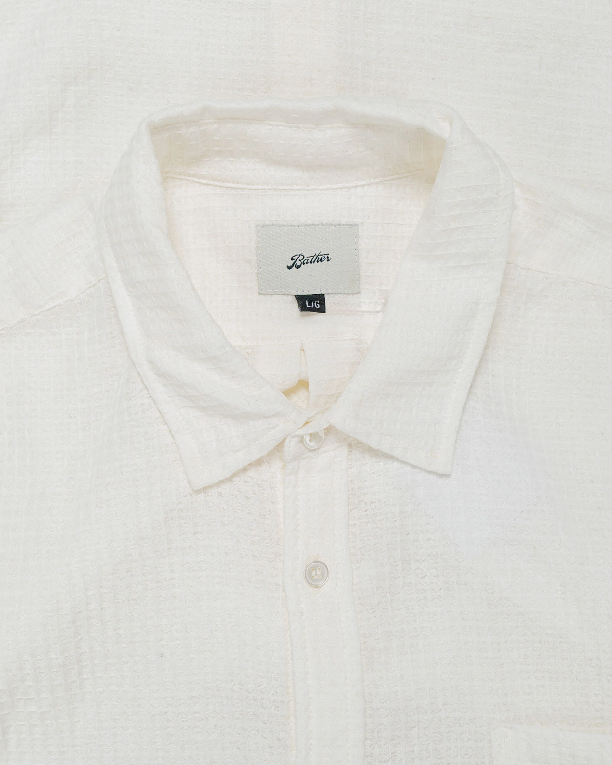 Bather White Waffle Leisure Shirt - Image 5