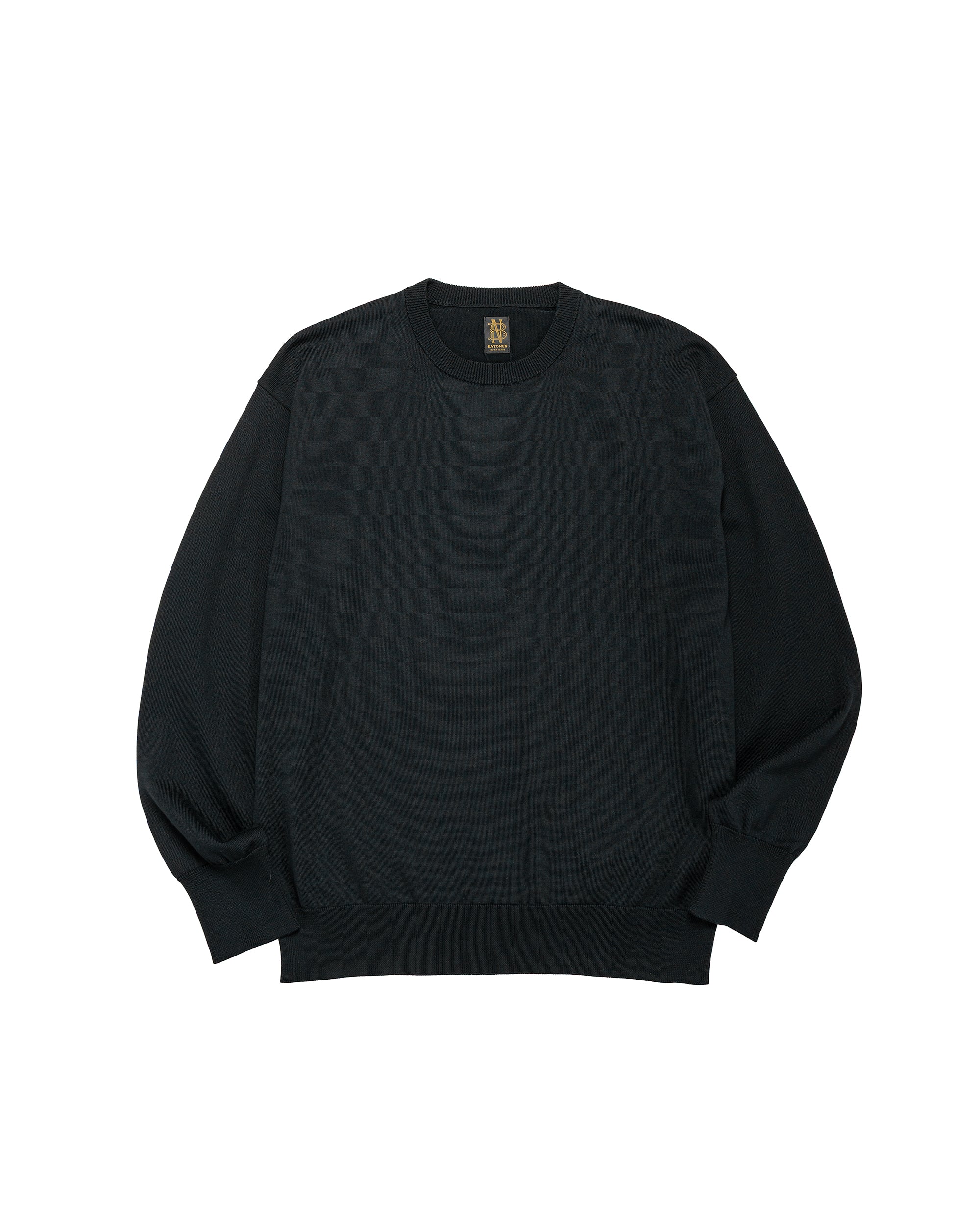 Batoner Caribbean Sea Island Cotton Crew Neck Black