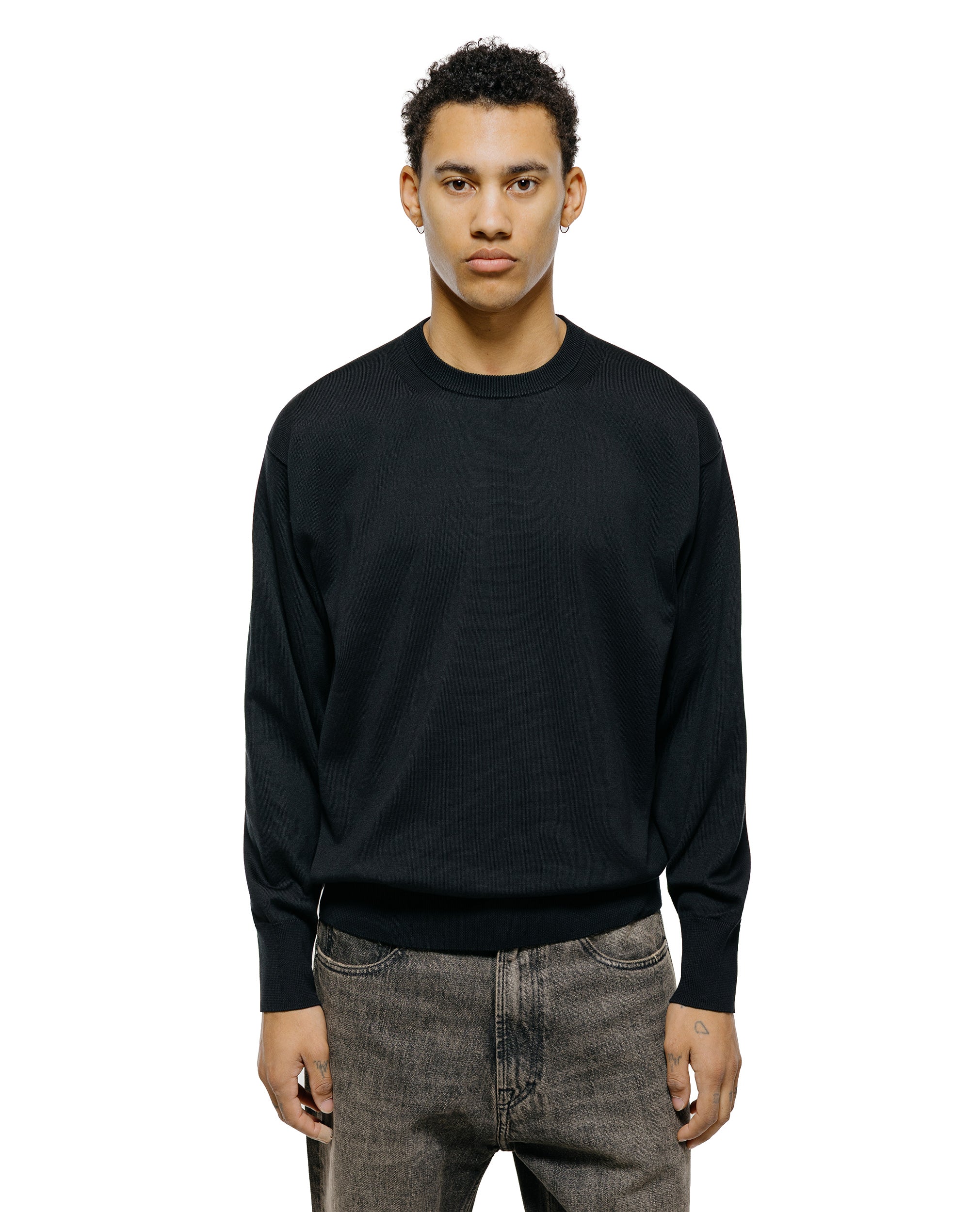Batoner Caribbean Sea Island Cotton Crew Neck Black - Image 2