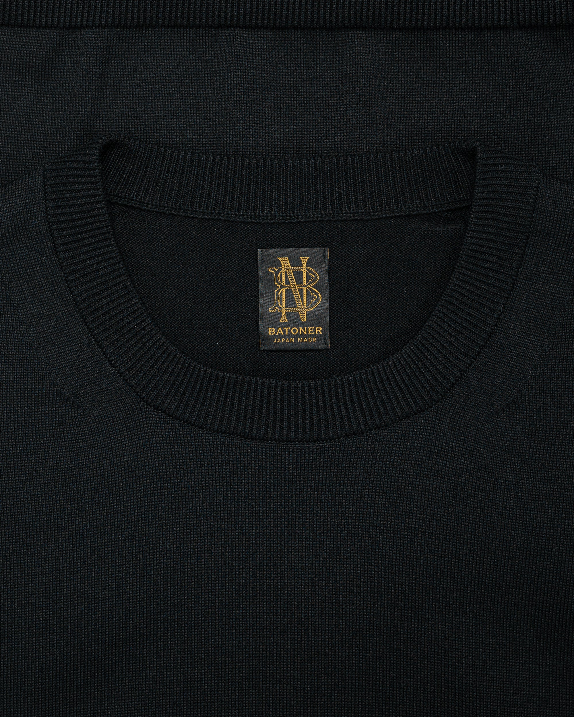 Batoner Caribbean Sea Island Cotton Crew Neck Black - Image 5