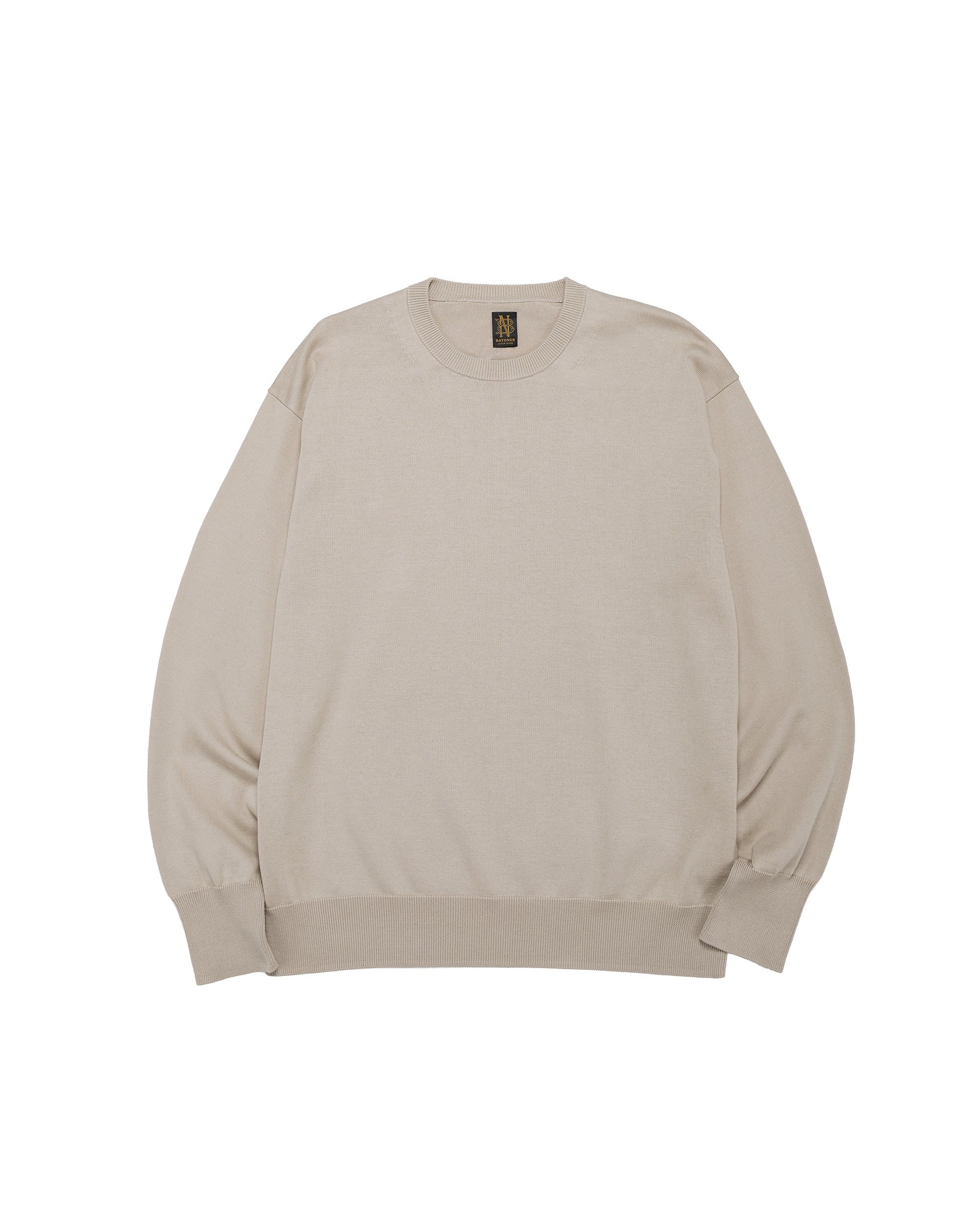 Batoner Caribbean Sea Island Cotton Crew Neck Greige