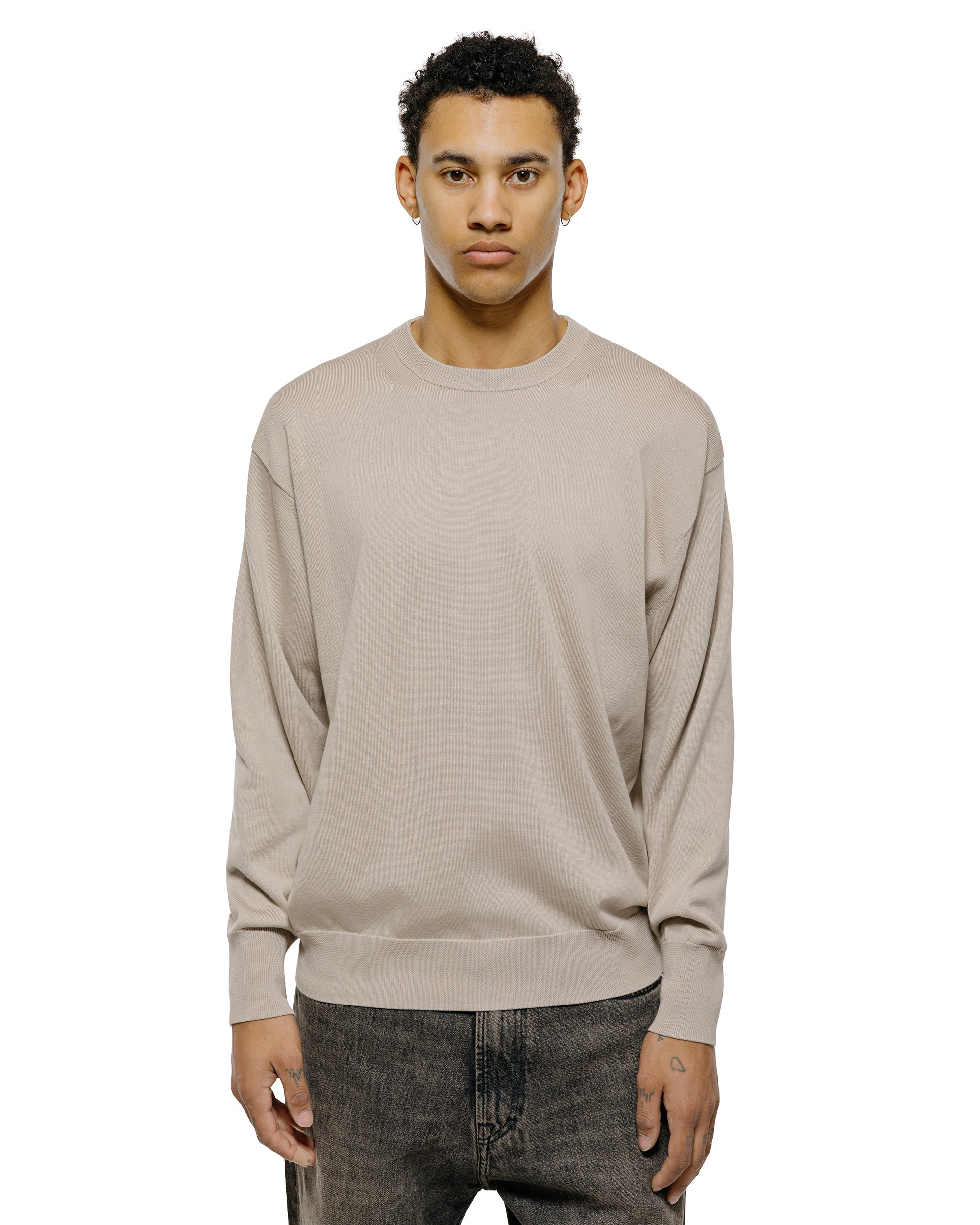 Batoner Caribbean Sea Island Cotton Crew Neck Greige - Image 2