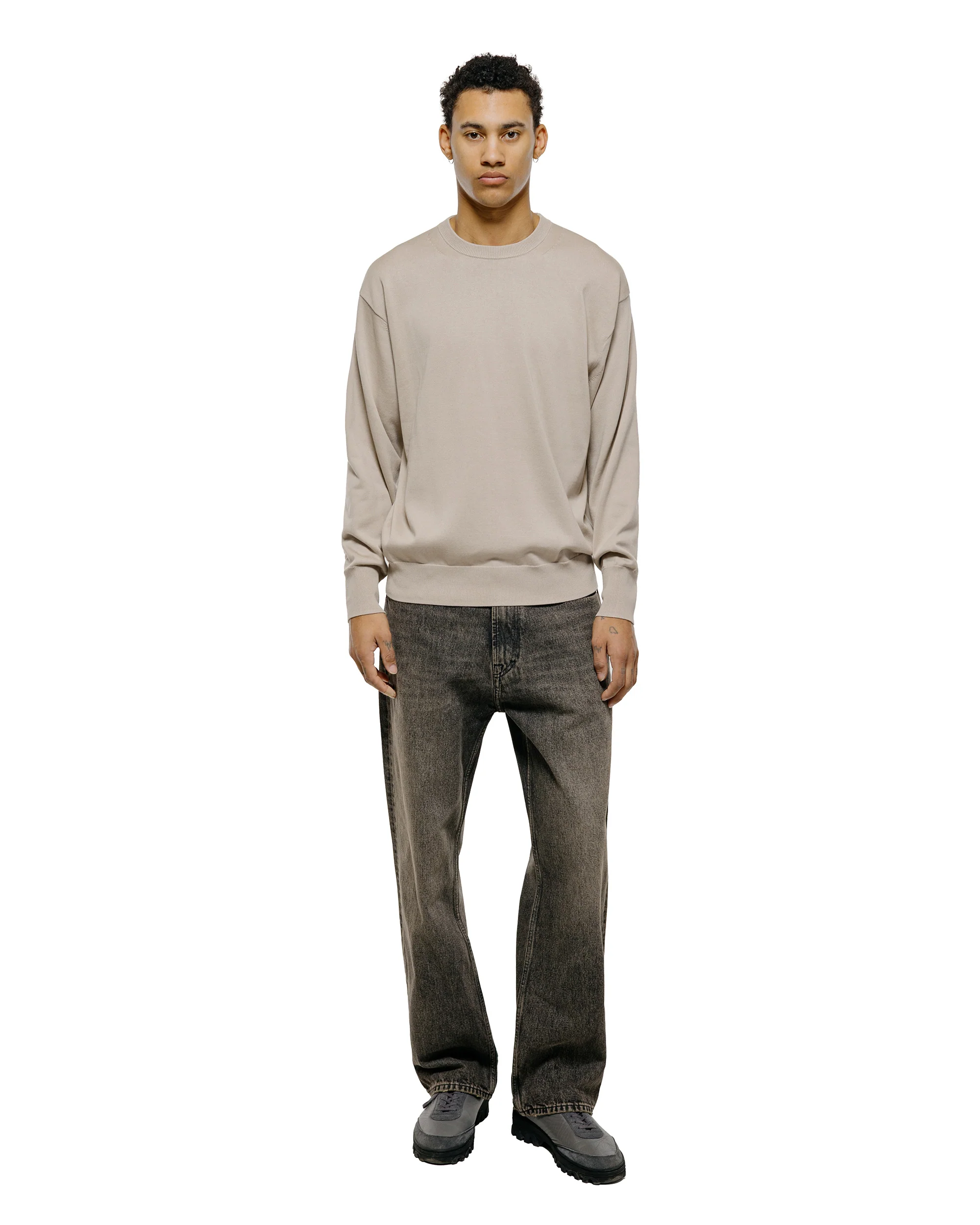 Batoner Caribbean Sea Island Cotton Crew Neck Greige - Image 4