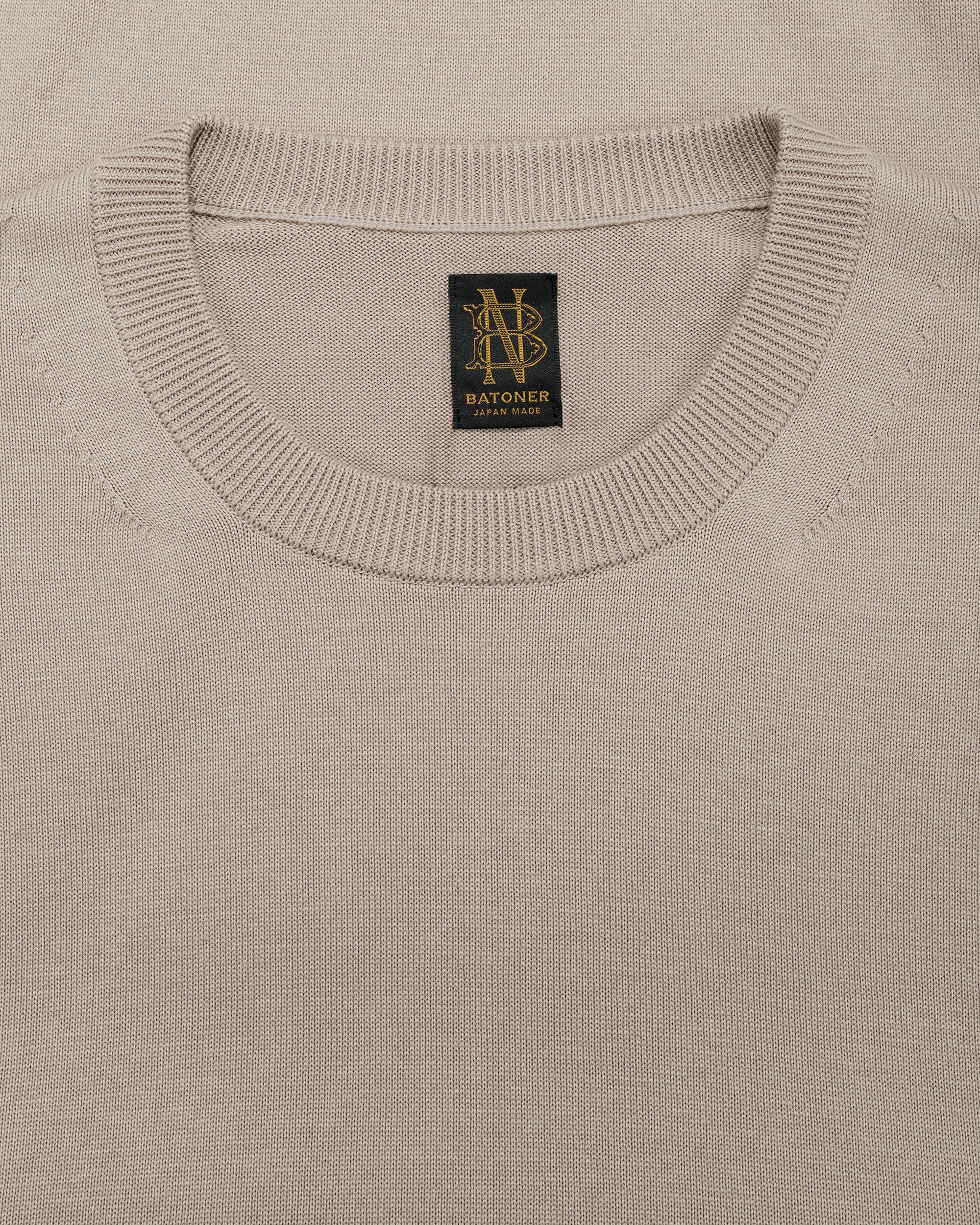 Batoner Caribbean Sea Island Cotton Crew Neck Greige - Image 5
