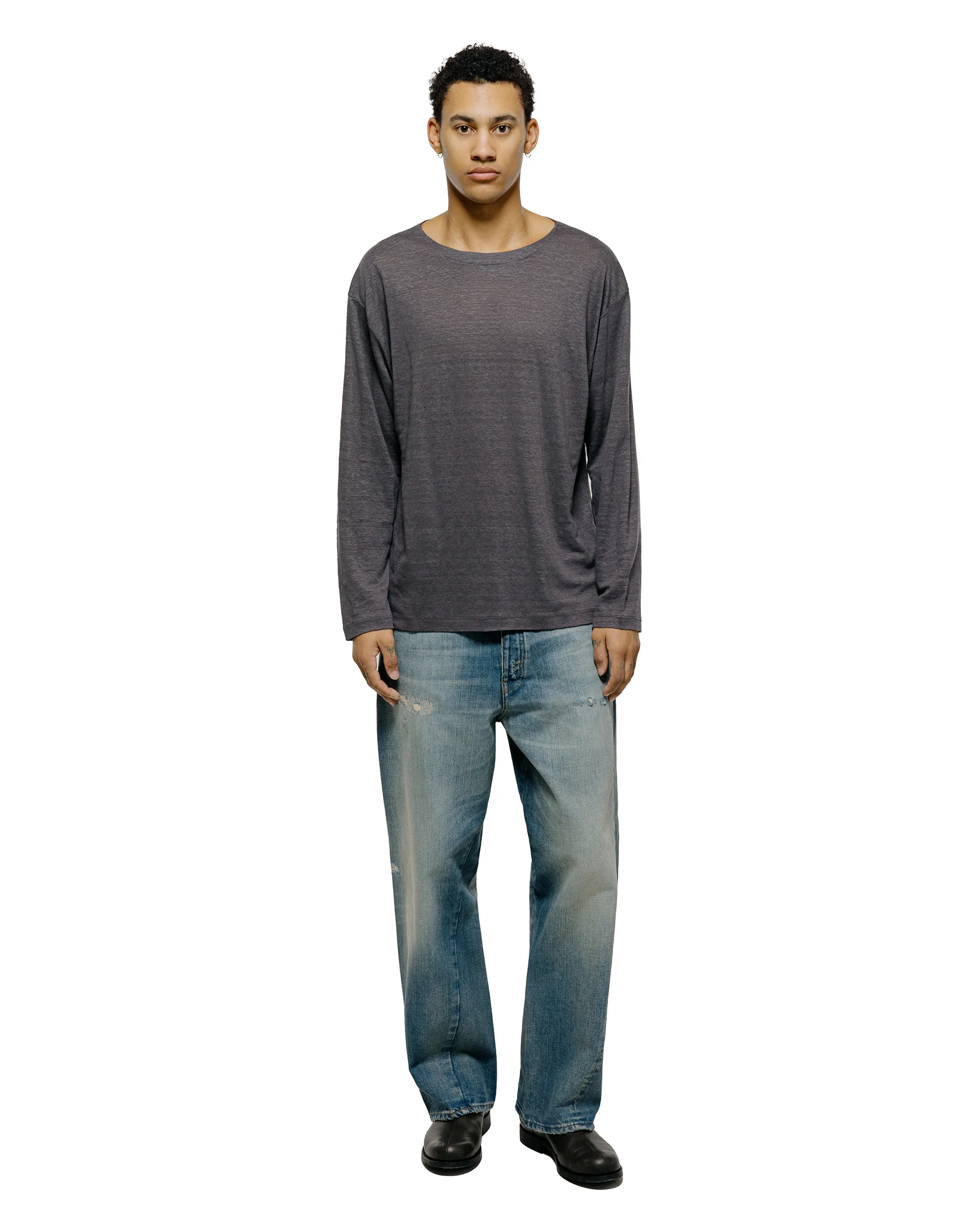 Batoner Normandy Linen Basque Shirt Gray - Image 4
