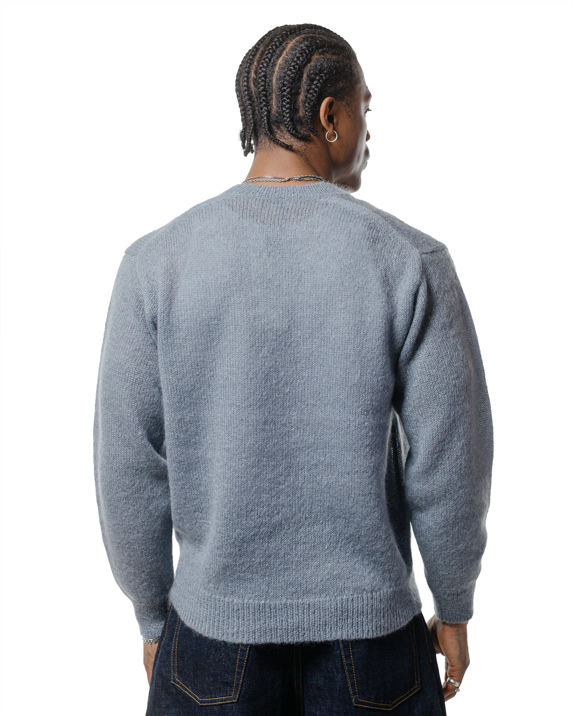 Batoner Pure Mohair Crew Neck Sax Gray - Image 3