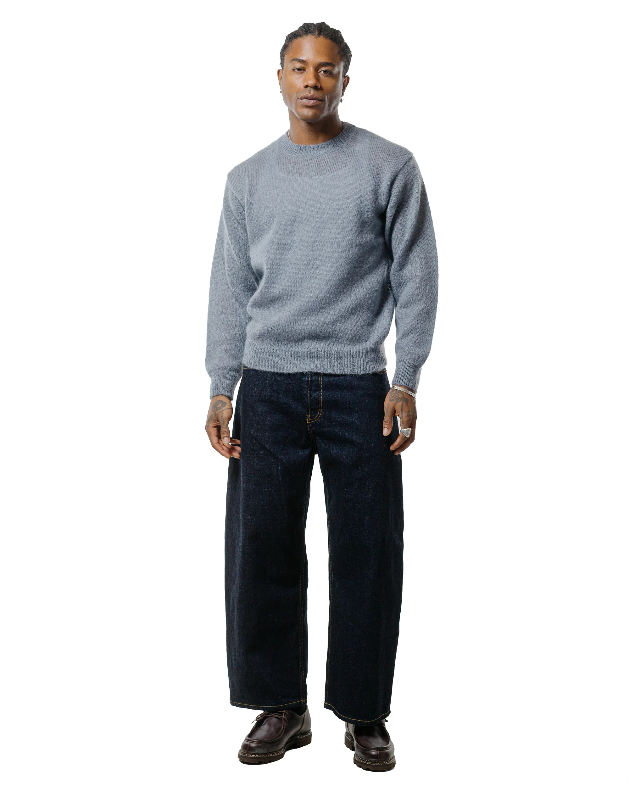 Batoner Pure Mohair Crew Neck Sax Gray - Image 4