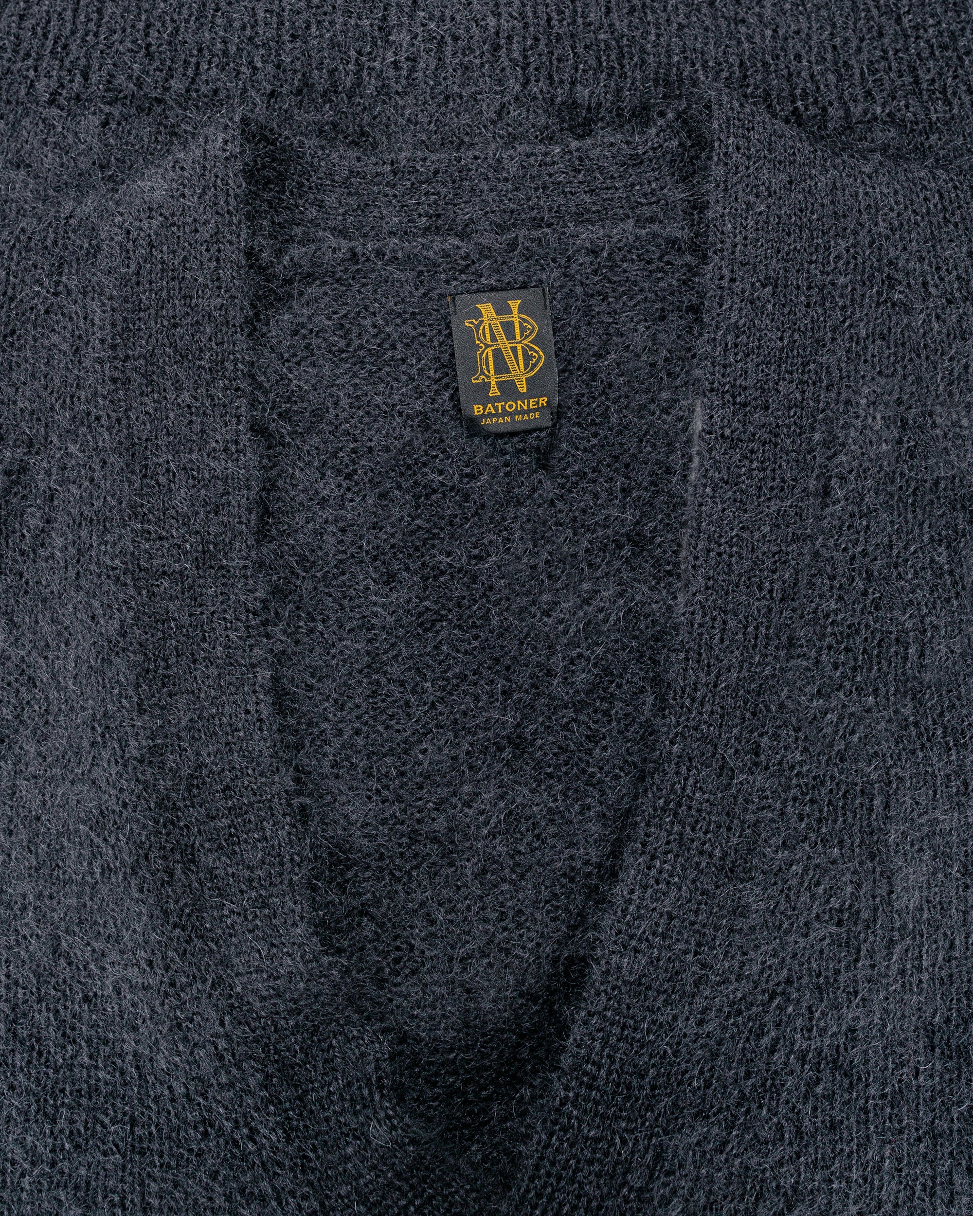 Batoner Pure Mohair V Cardigan Charcoal Blue - Image 5