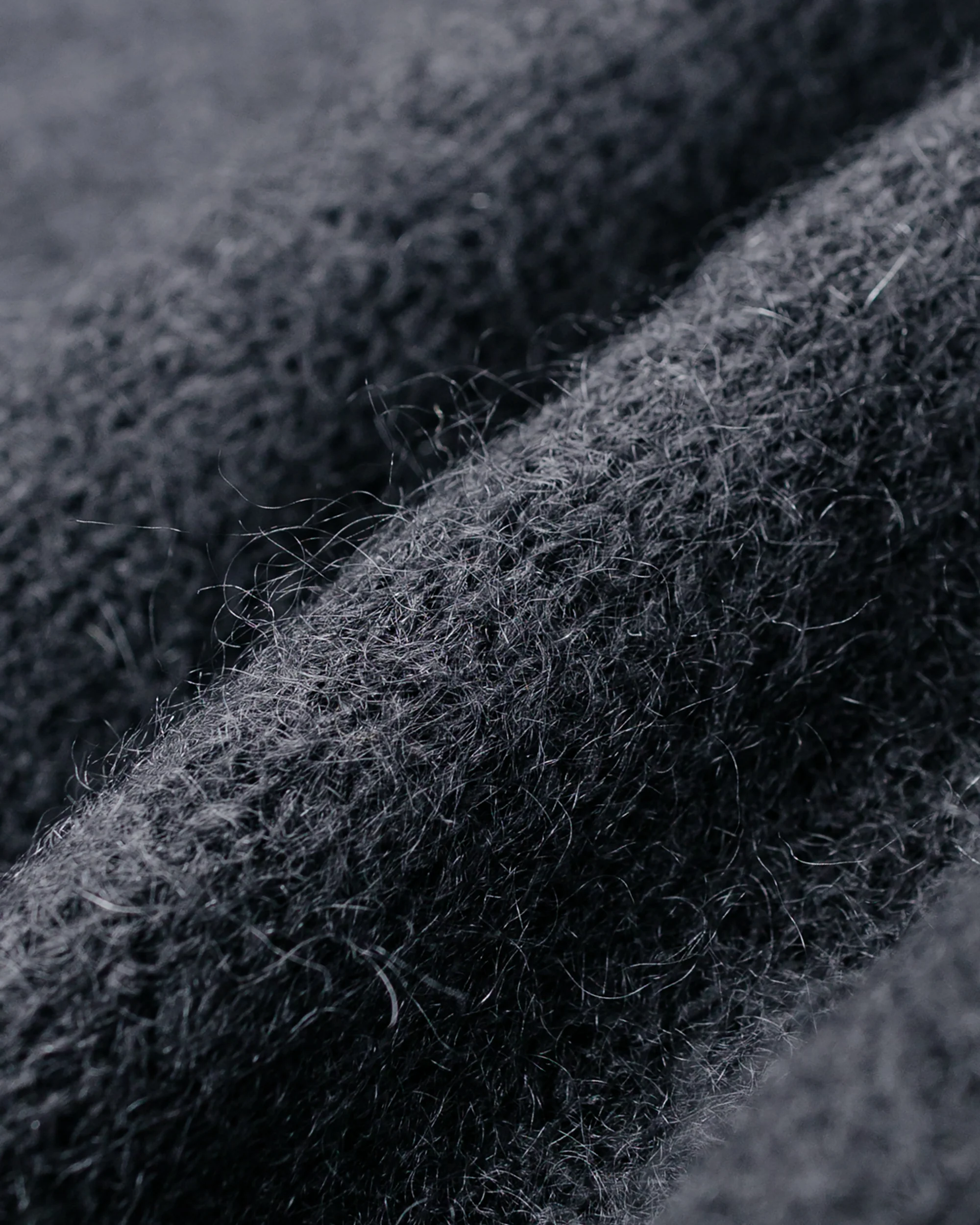 Batoner Pure Mohair V Cardigan Charcoal Blue - Image 6