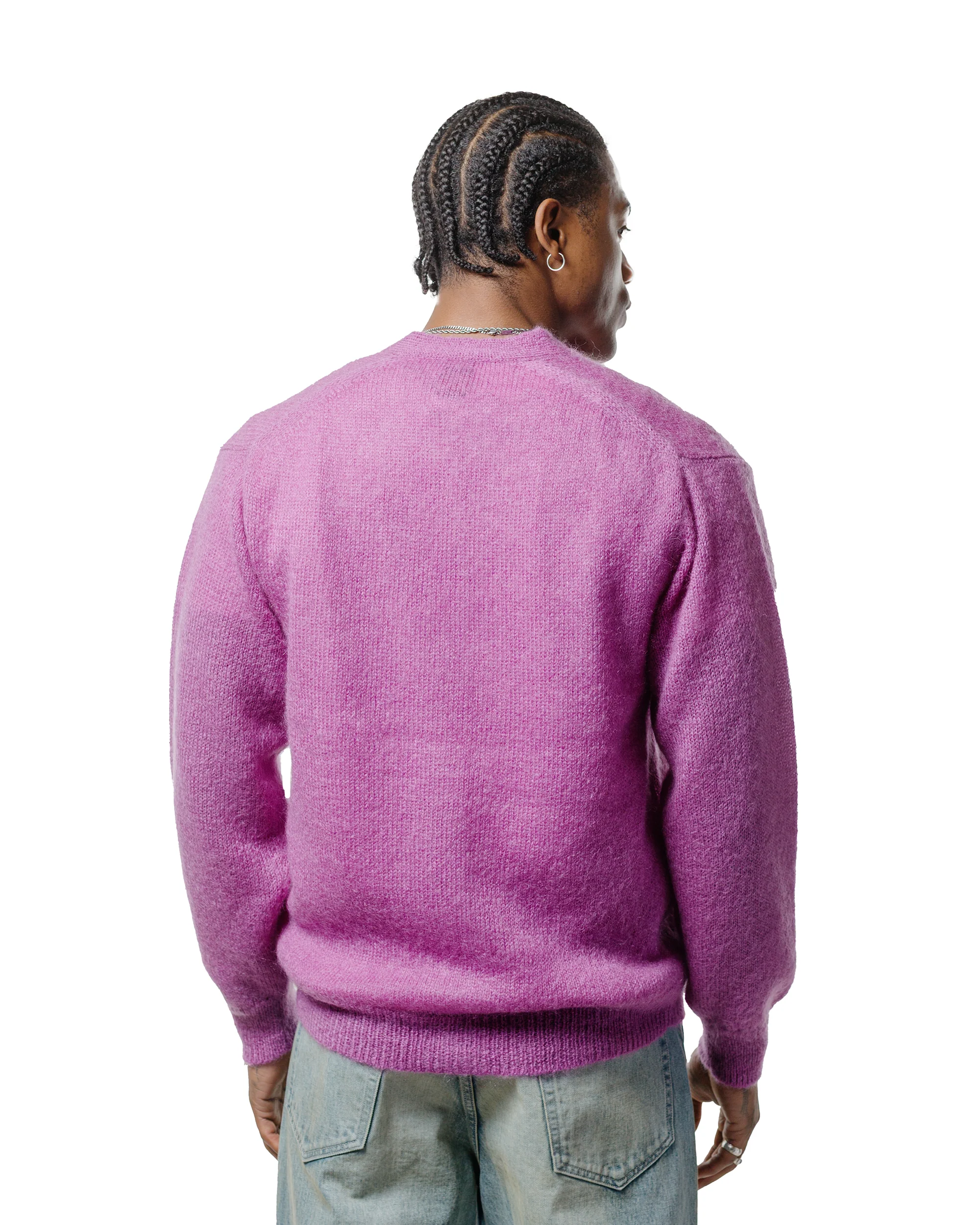 Batoner Pure Mohair V Cardigan Purple - Image 3