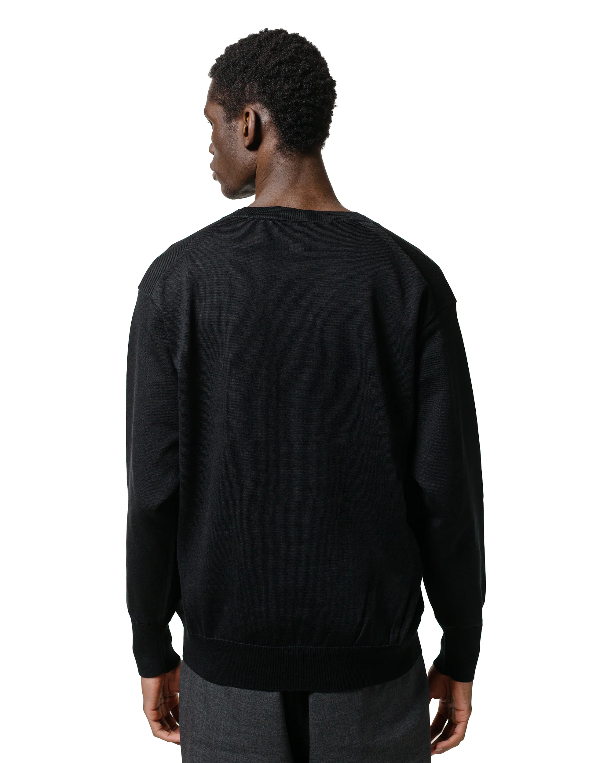 Batoner The Sea Island Cotton V Neck Black - Image 3