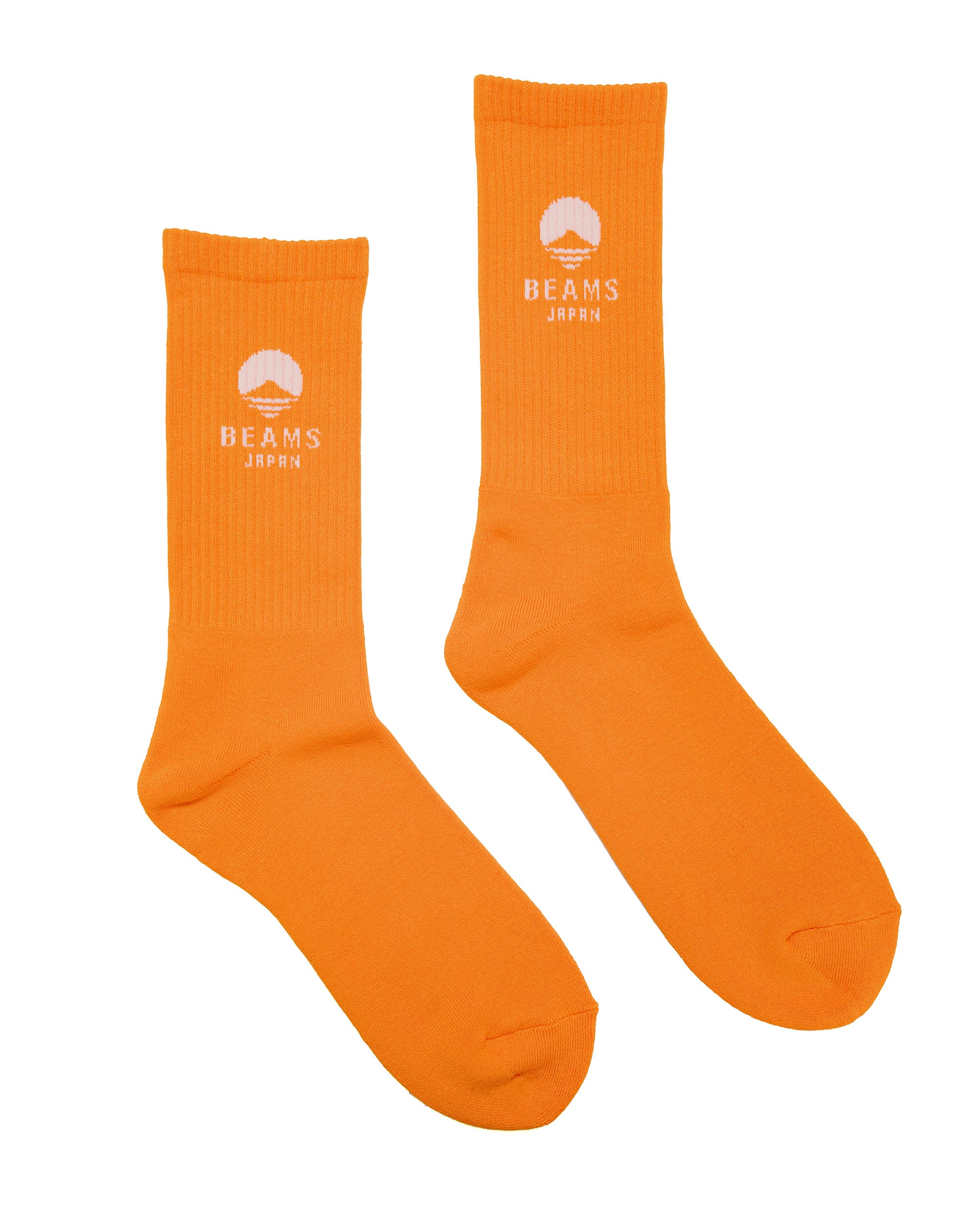 Beams Japan Logo Socks Orange - Image 2