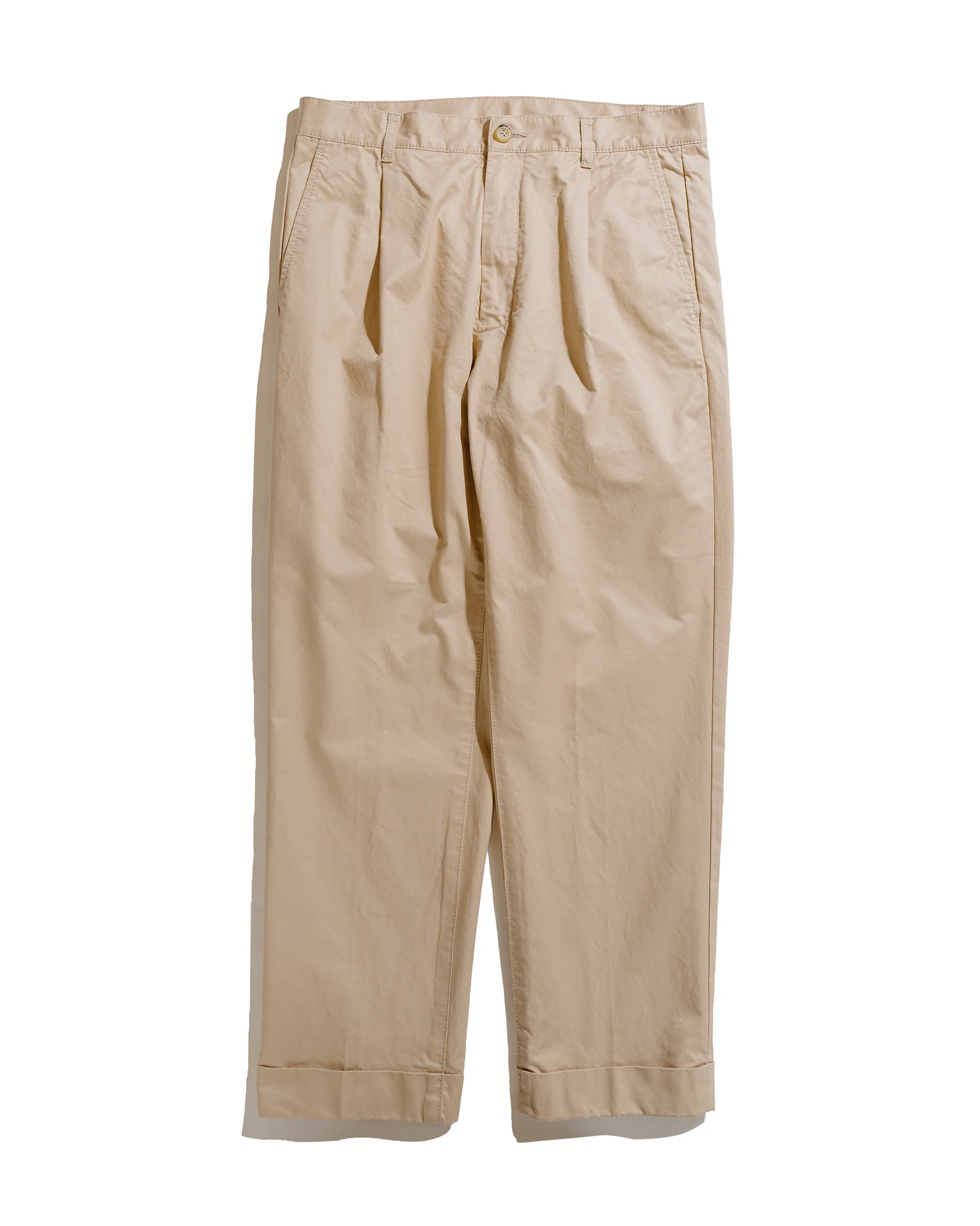Beams Plus 1Pleat 80/3 Twill Beige