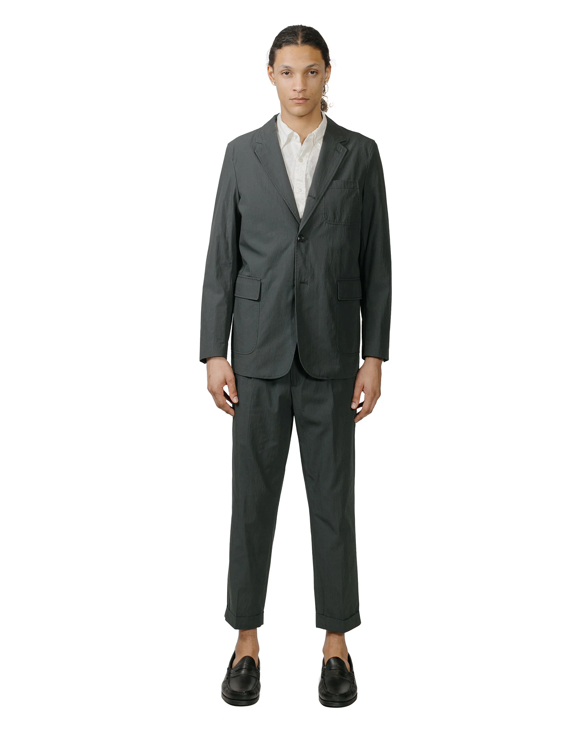 Beams Plus 1Pleat Travel Comfort Cloth Charcoal Grey - Image 4