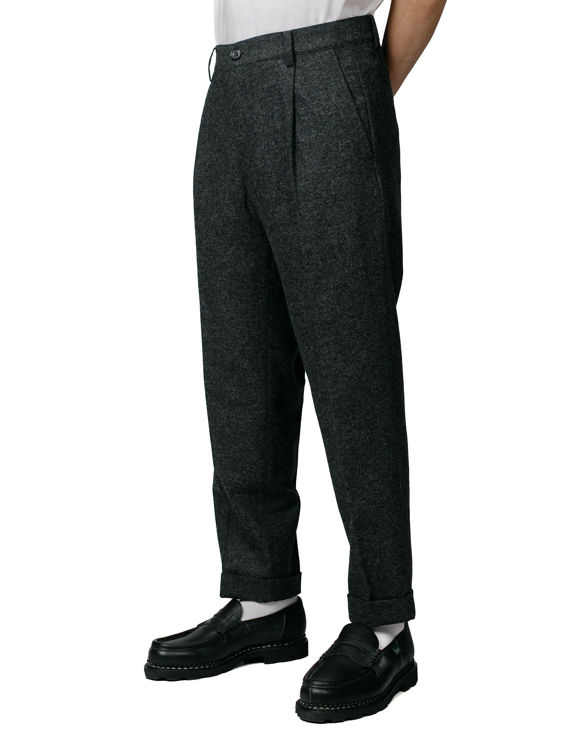 Beams Plus 1Pleat Wool Cashmere Grey - Image 2