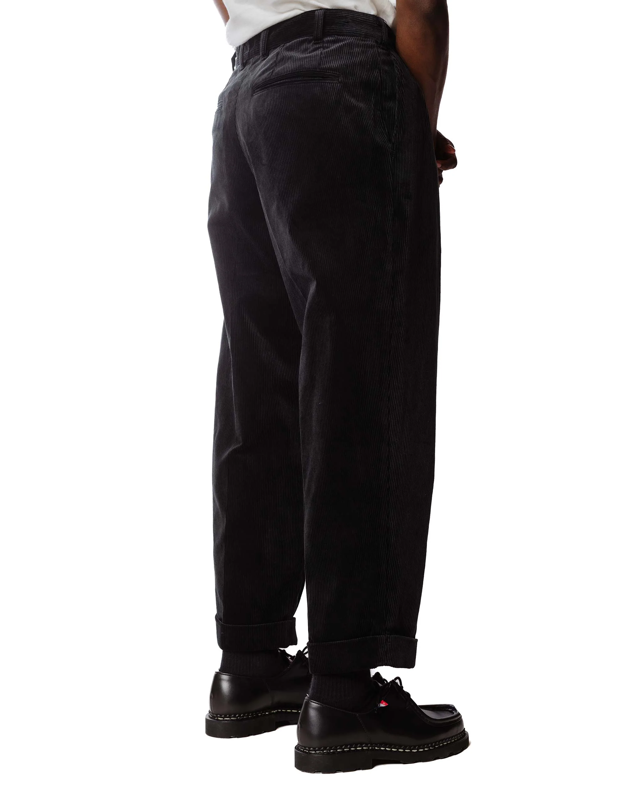 Beams Plus 2Pleats Corduroy Charcoal Grey - Image 4