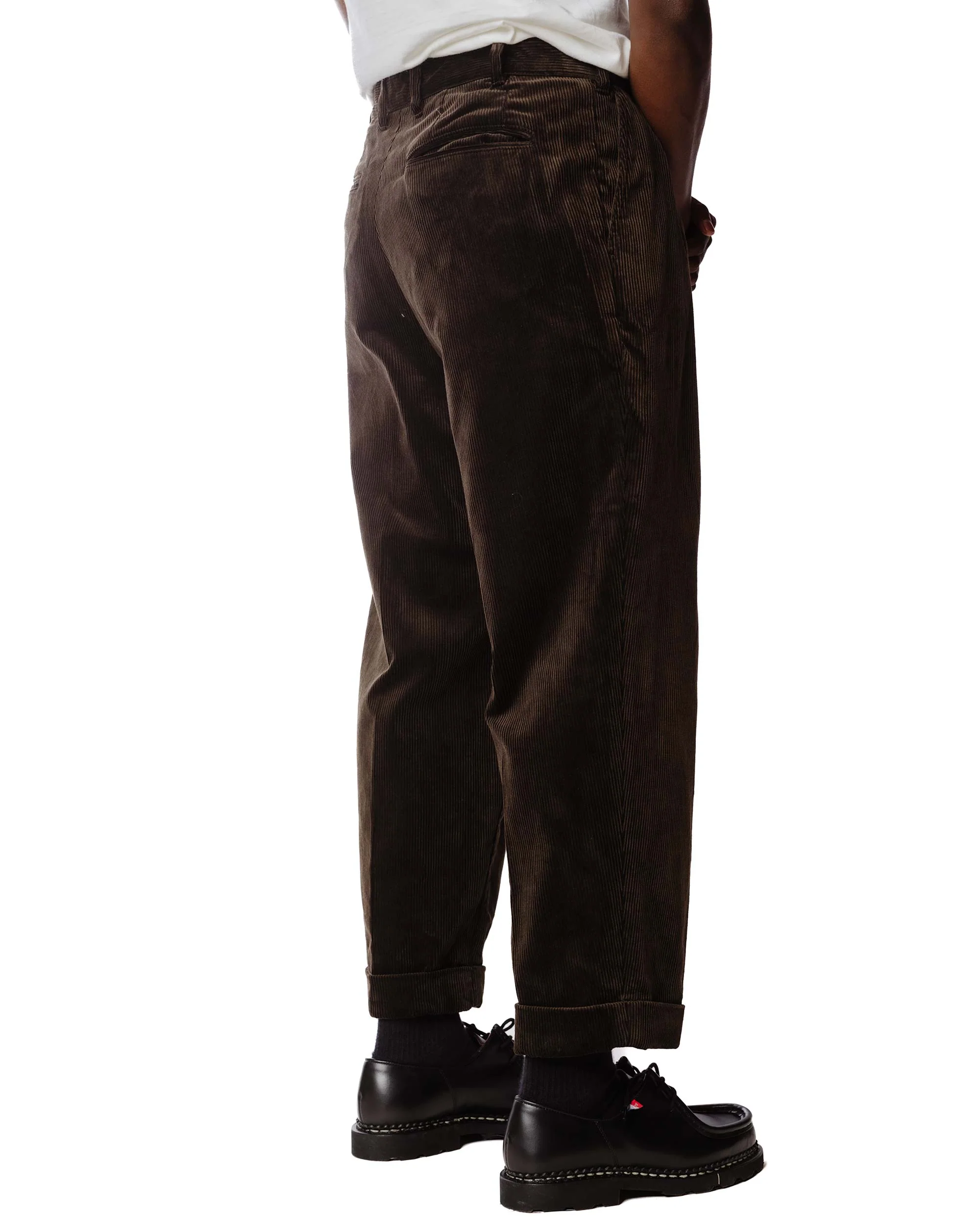 Beams Plus 2Pleats Corduroy Dark Brown - Image 4