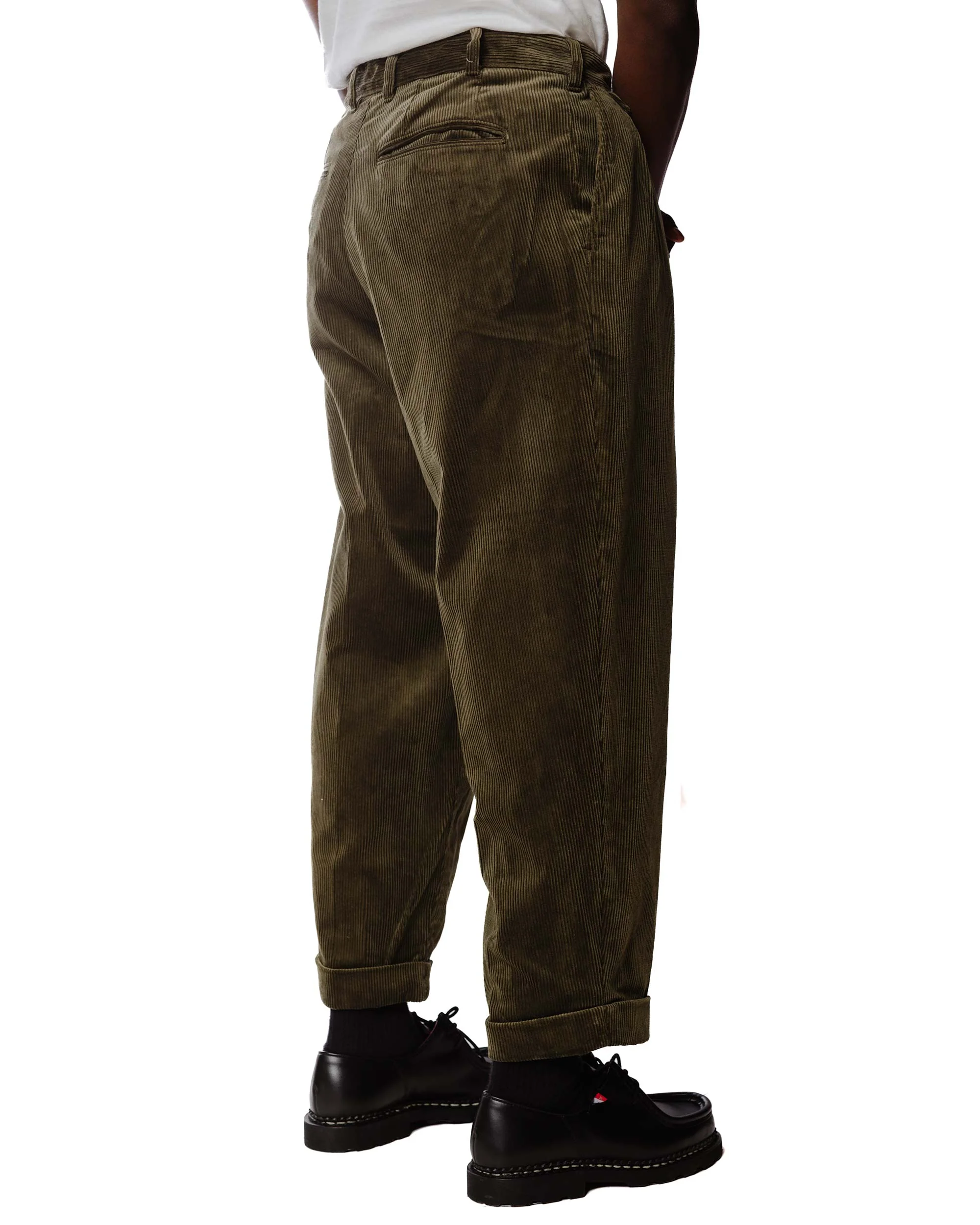 Beams Plus 2Pleats Corduroy Dark Green - Image 4