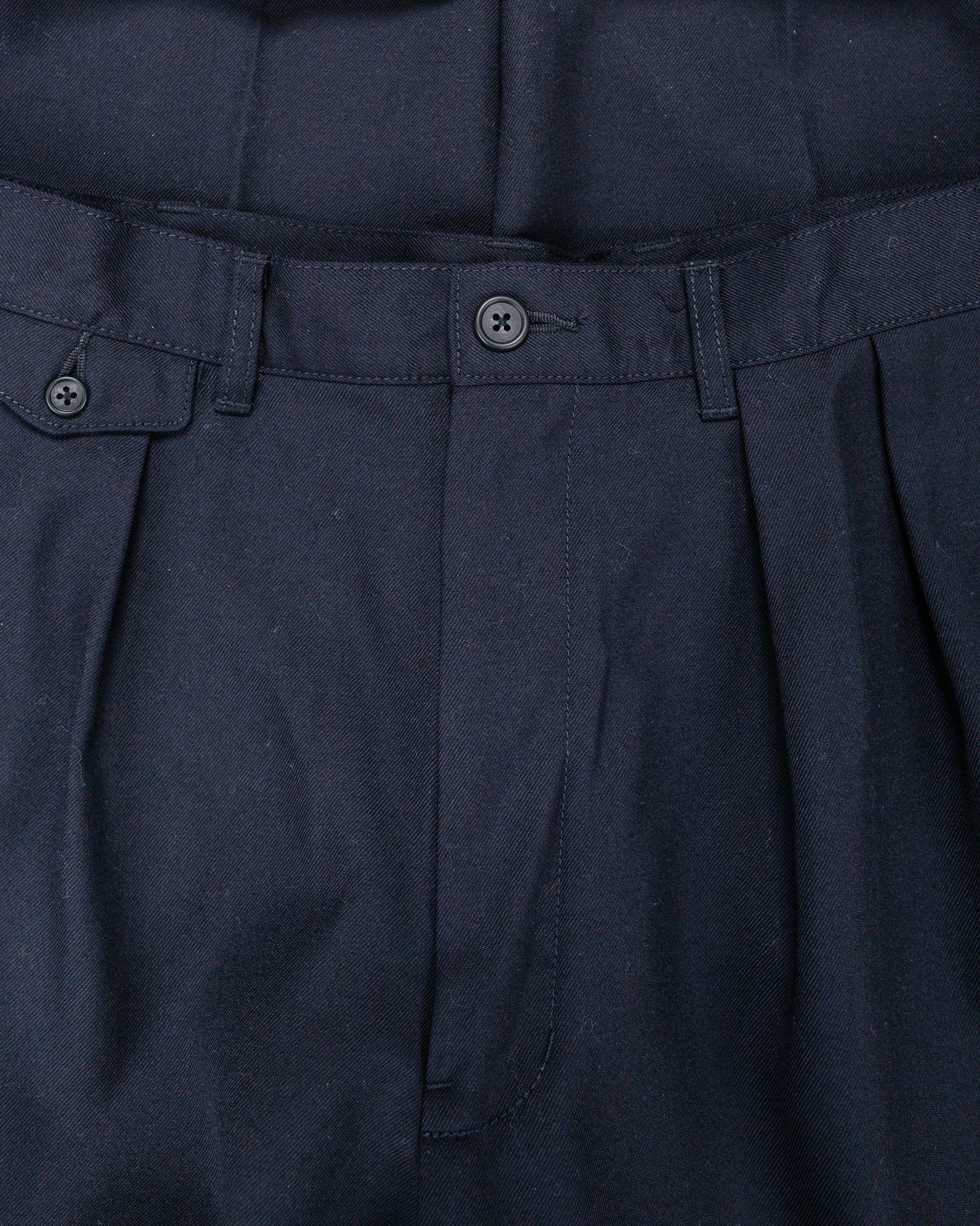 Beams Plus 2Pleats Laundry Wool Navy - Image 5