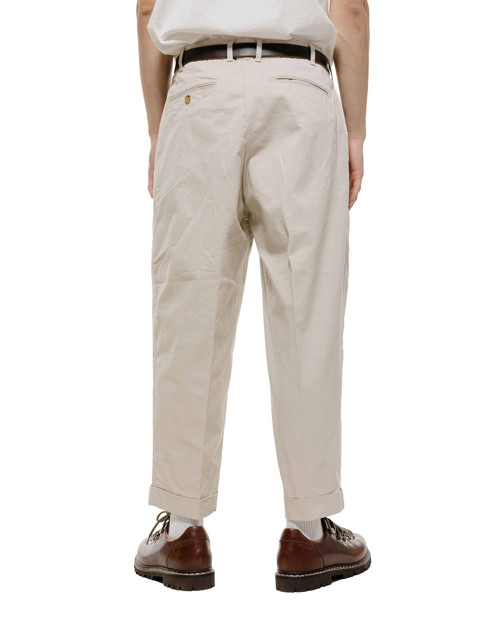 Beams Plus 2Pleats Twill Cement - Image 3
