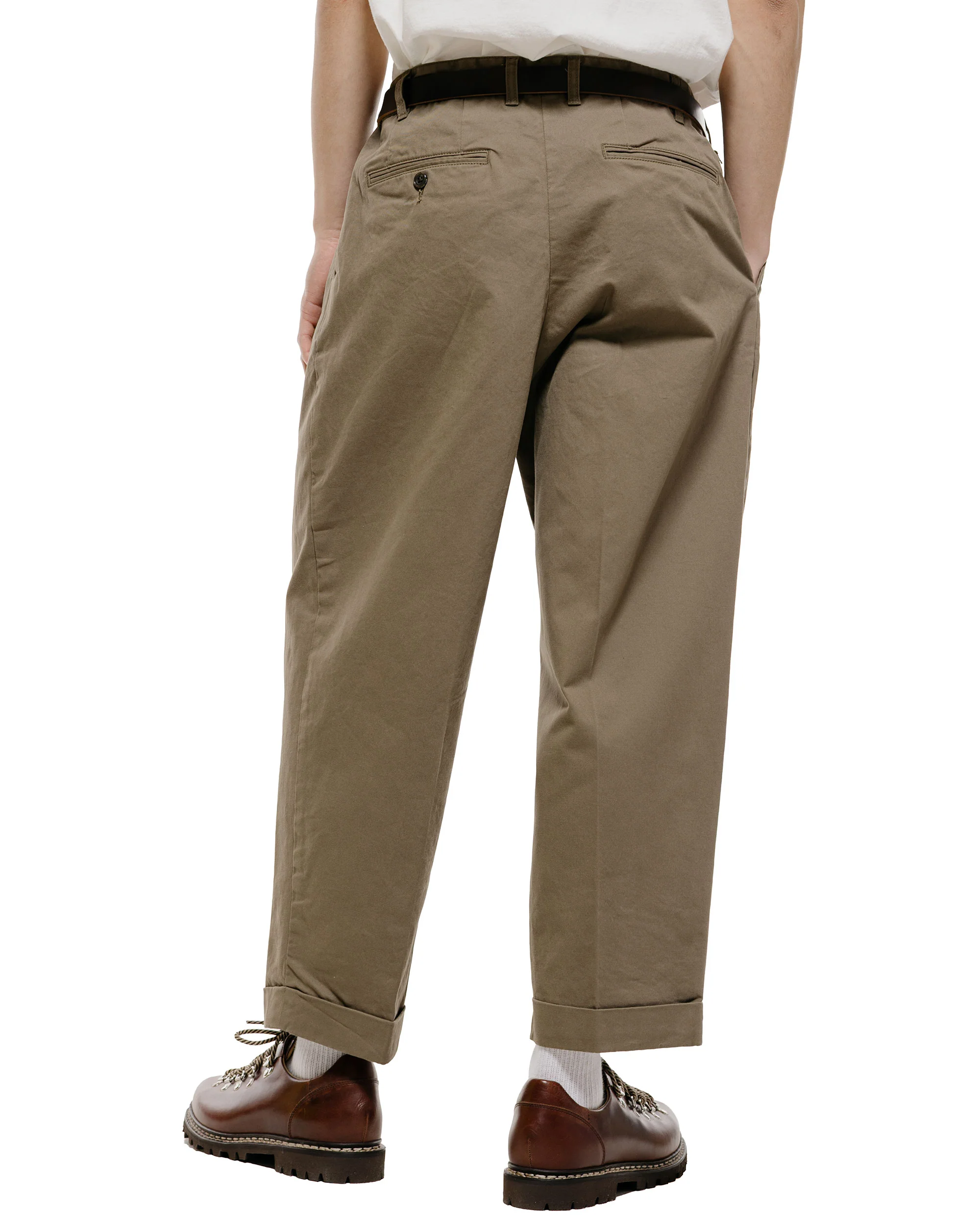 Beams Plus 2Pleats Twill Olive - Image 3