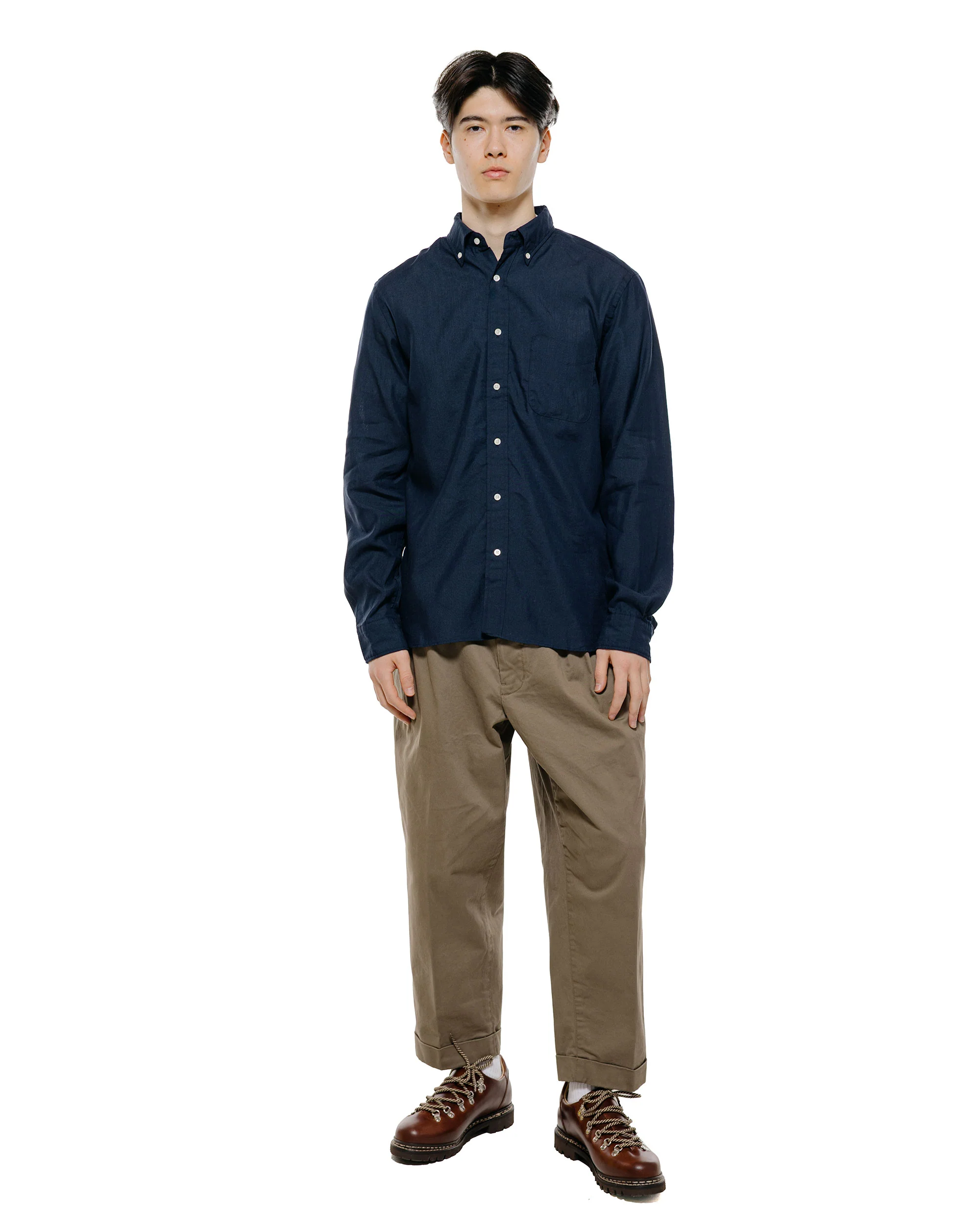 Beams Plus 2Pleats Twill Olive - Image 4