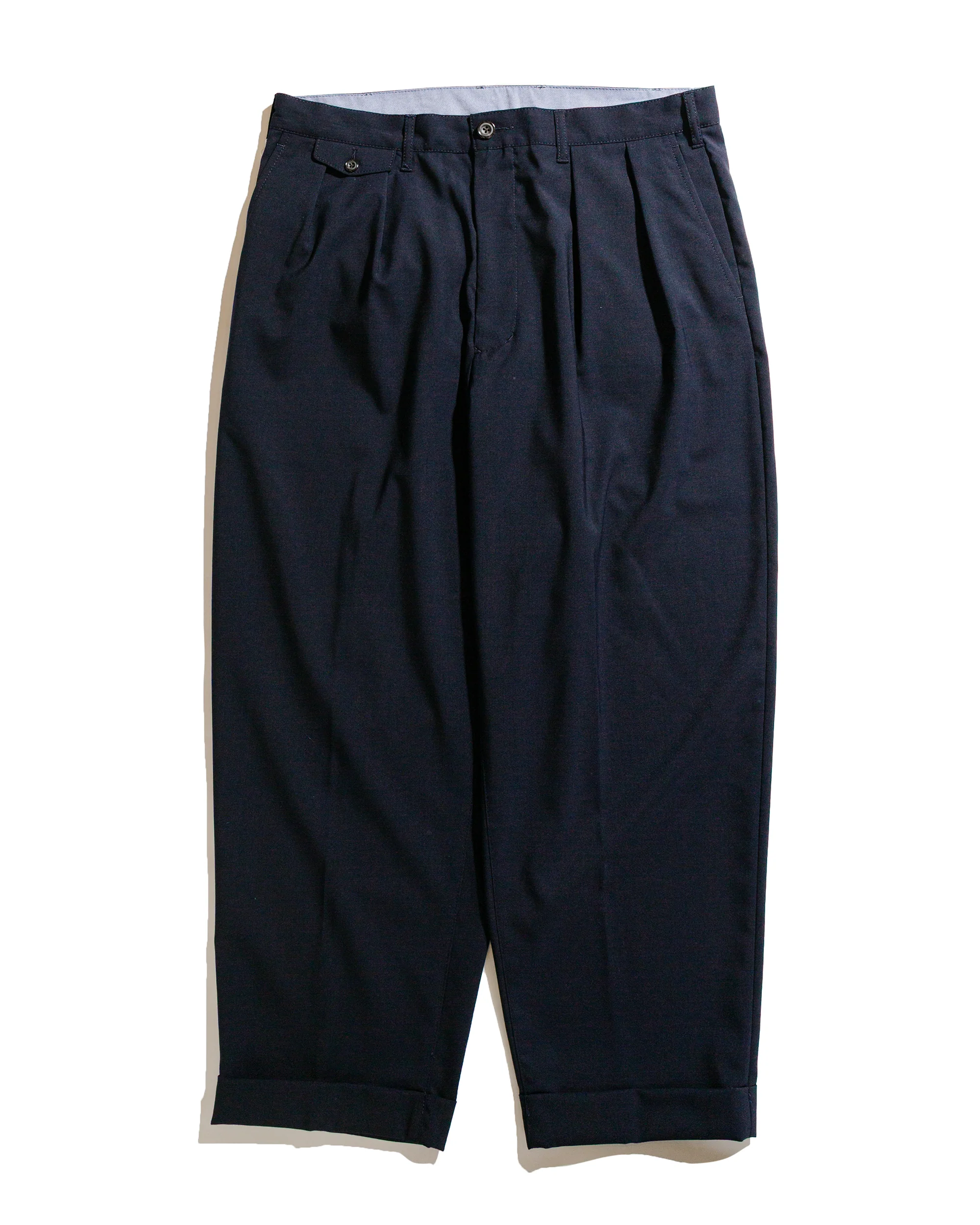 Beams Plus 2Pleats Wool Tropical Dark Navy
