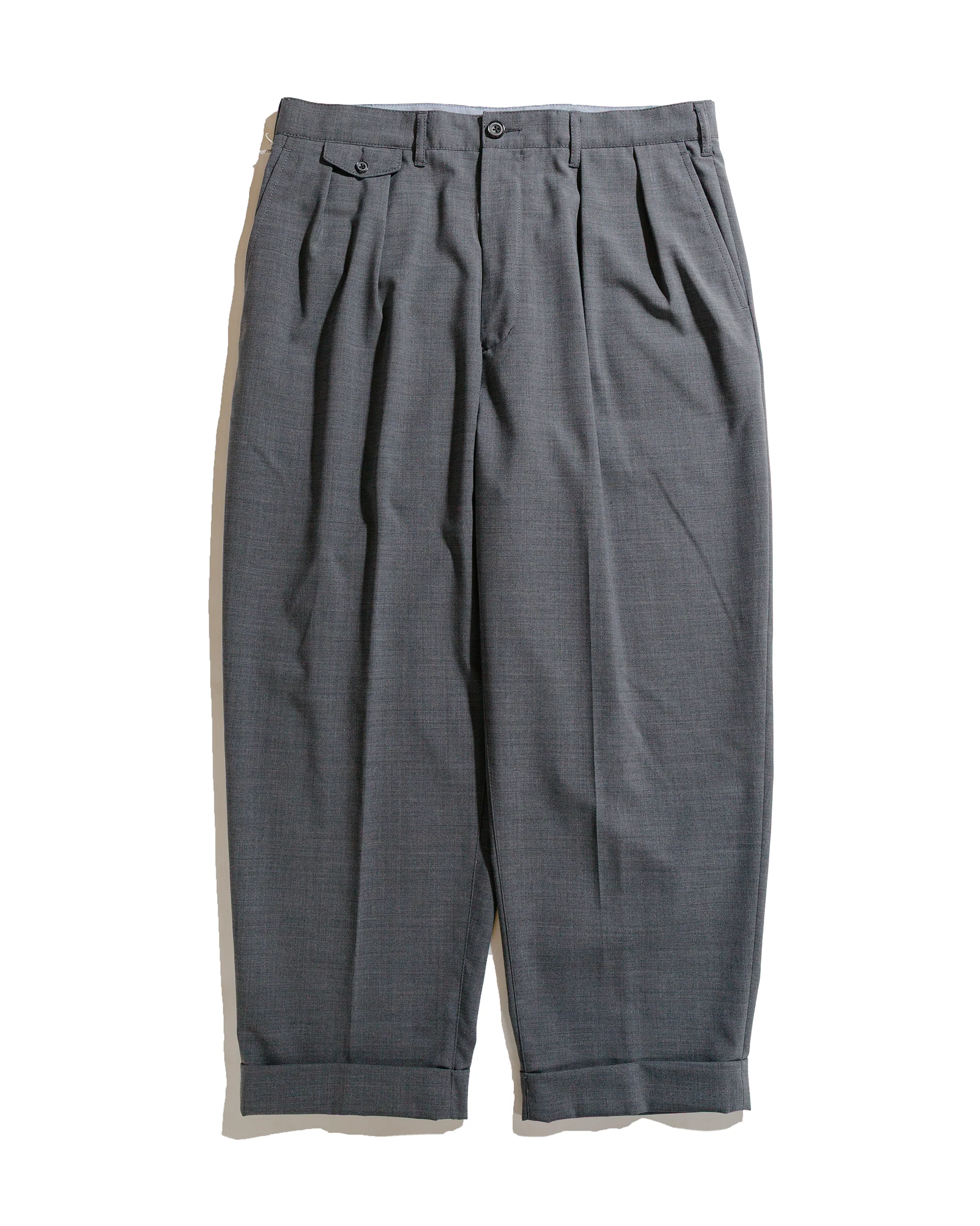 Beams Plus 2Pleats Wool Tropical Grey
