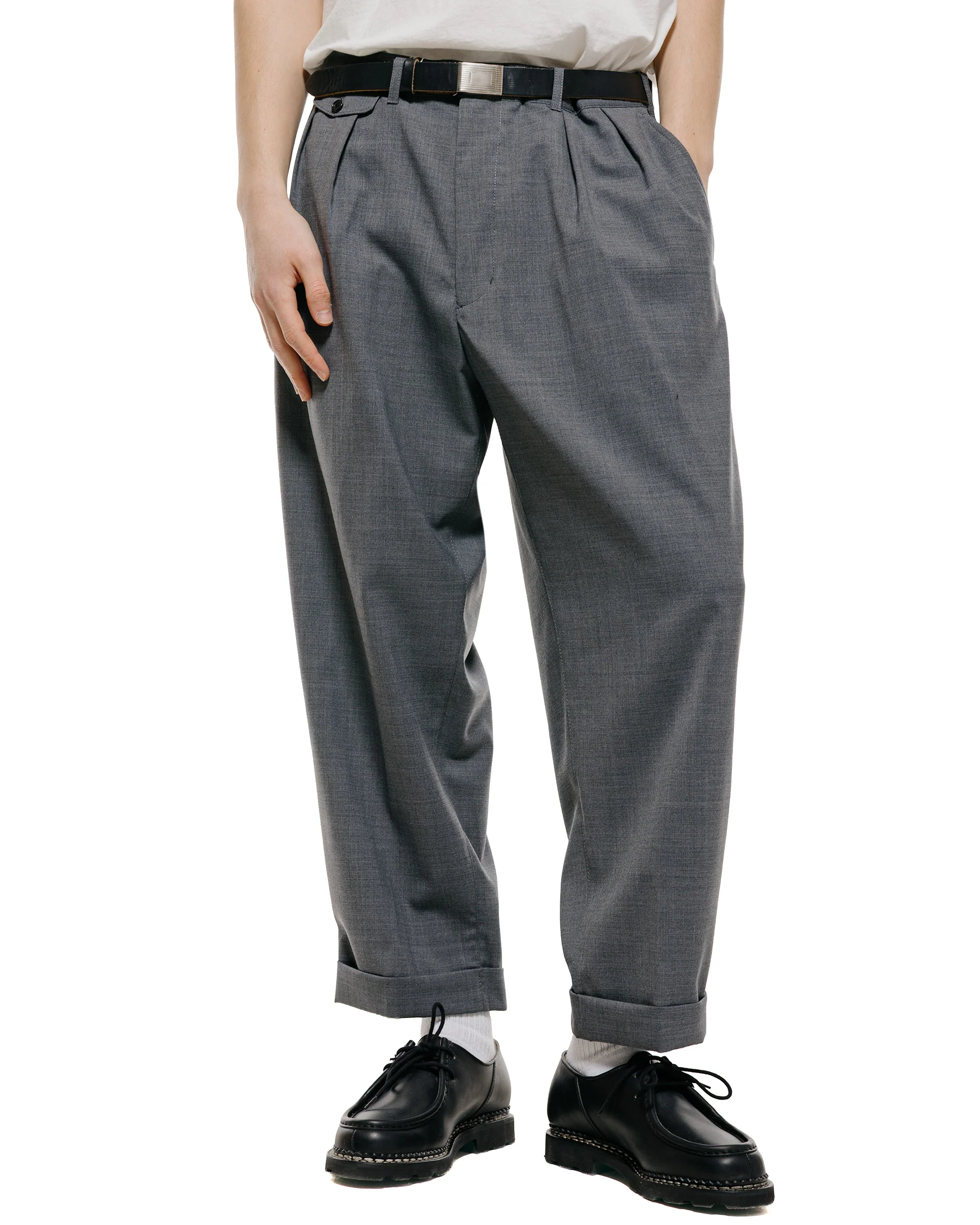 Beams Plus 2Pleats Wool Tropical Grey - Image 2