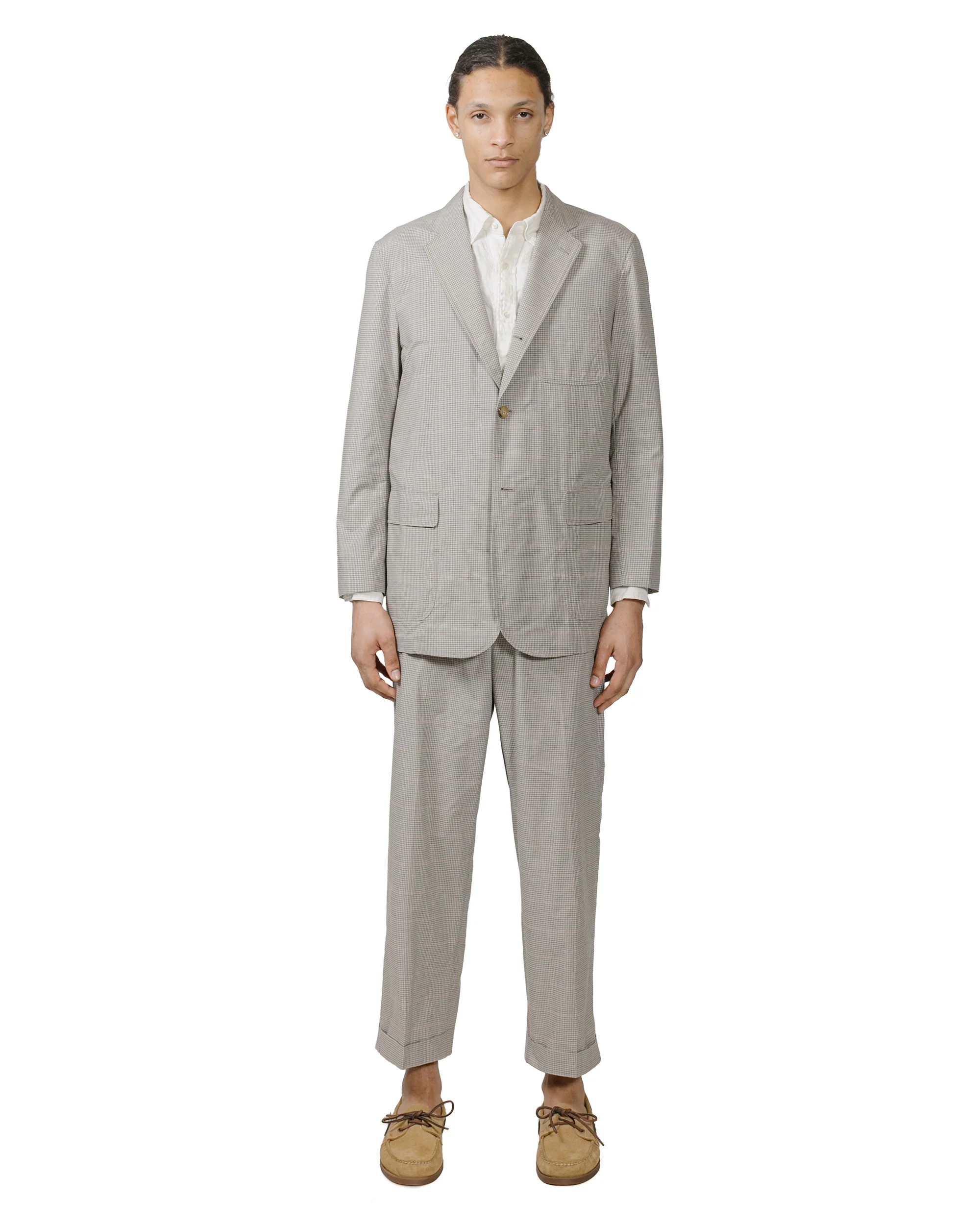 Beams Plus 3B Box-Fit Jacket TR Plaid Beige - Image 4